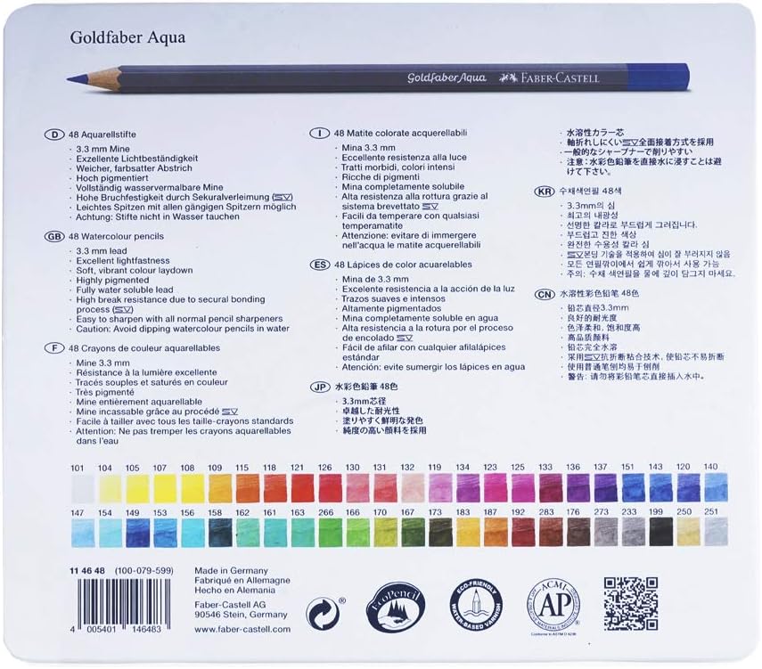 Faber-Castell Goldfaber 114648 Matite Colorate, Multicolore, 48 pezzi - immagine 5