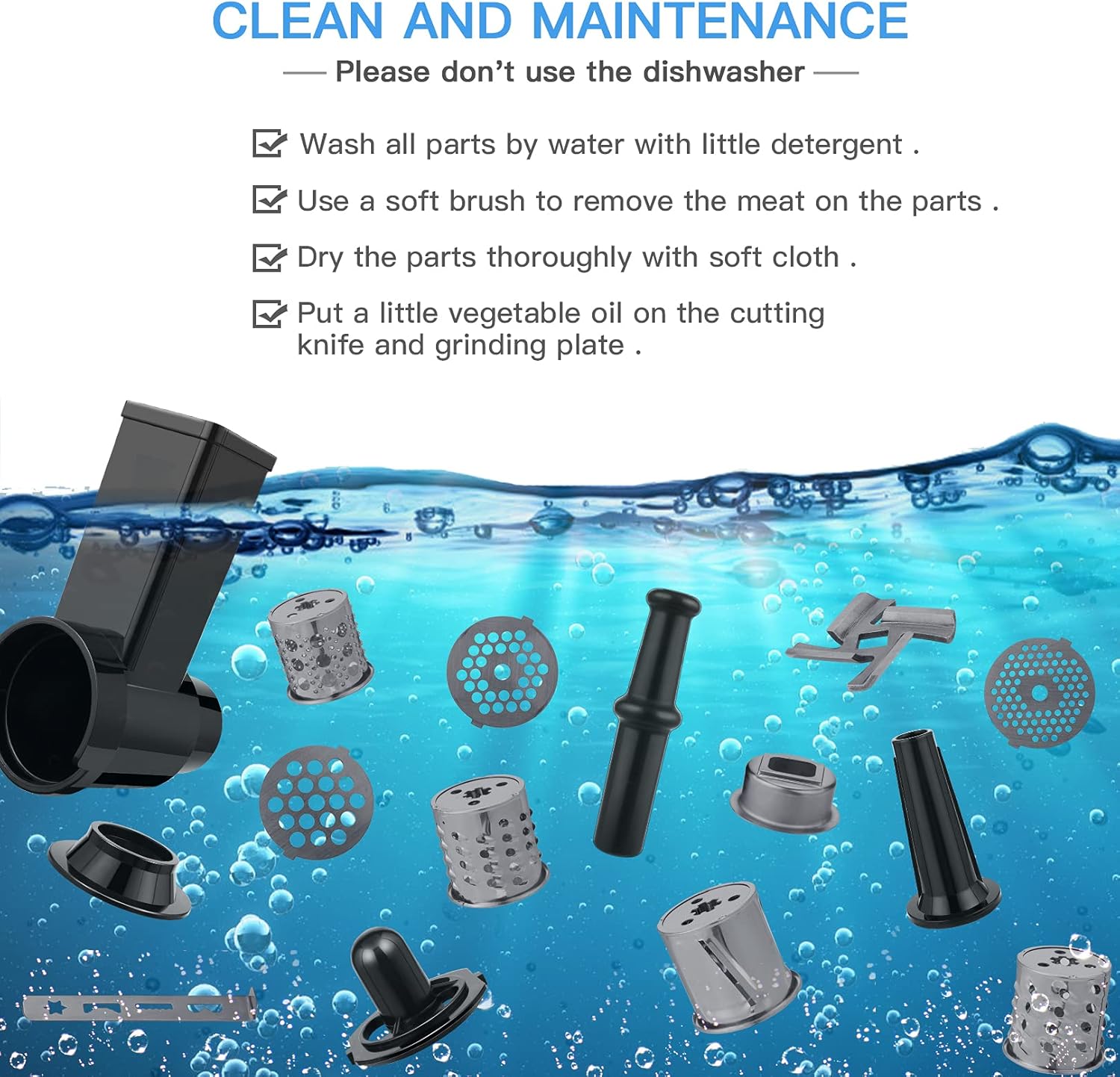 Tritacarne Elettrico Professionale 2000W 5 in 1 - immagine 7