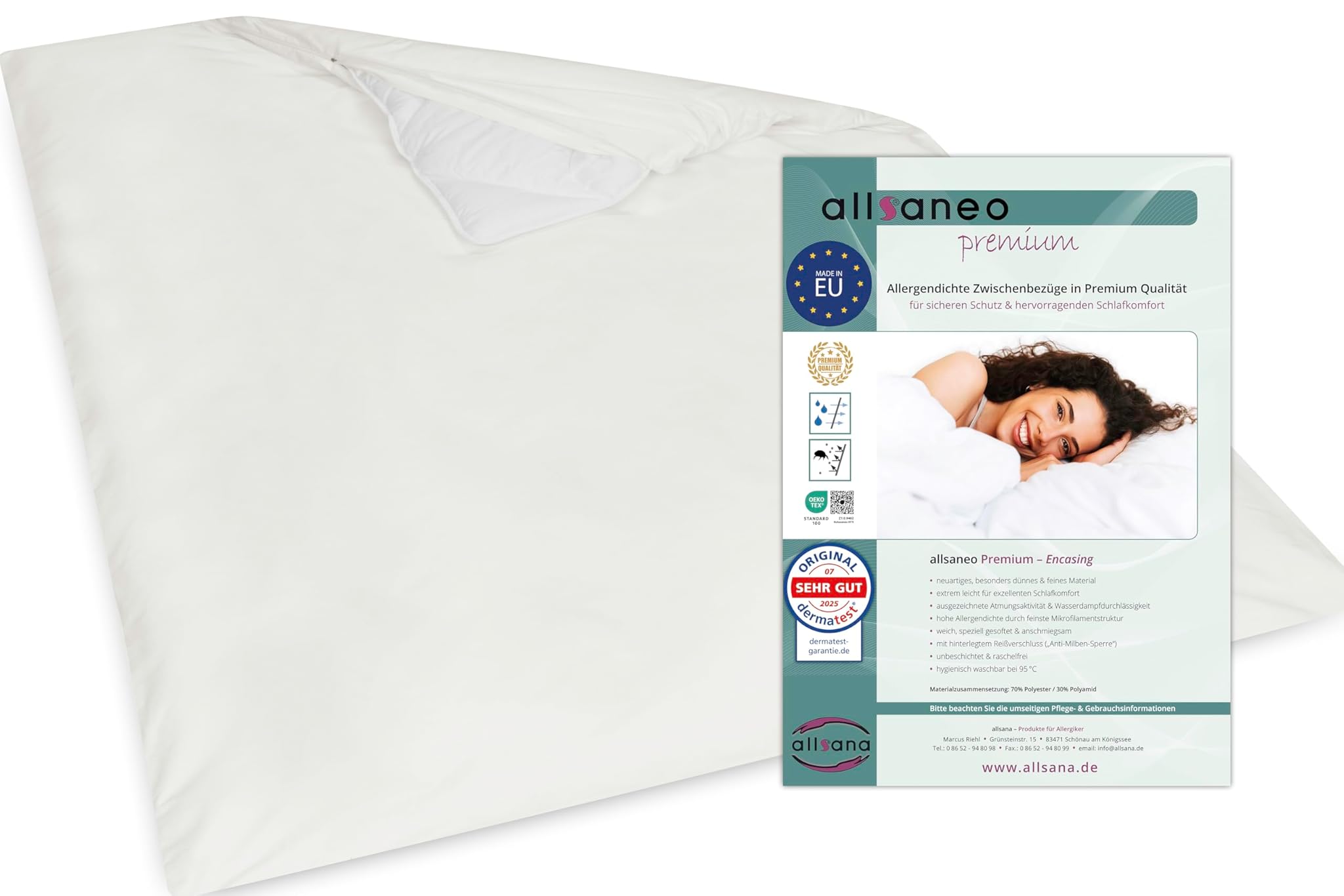 Allsaneo Premium - Copripiumino Antiacari 240x220cm