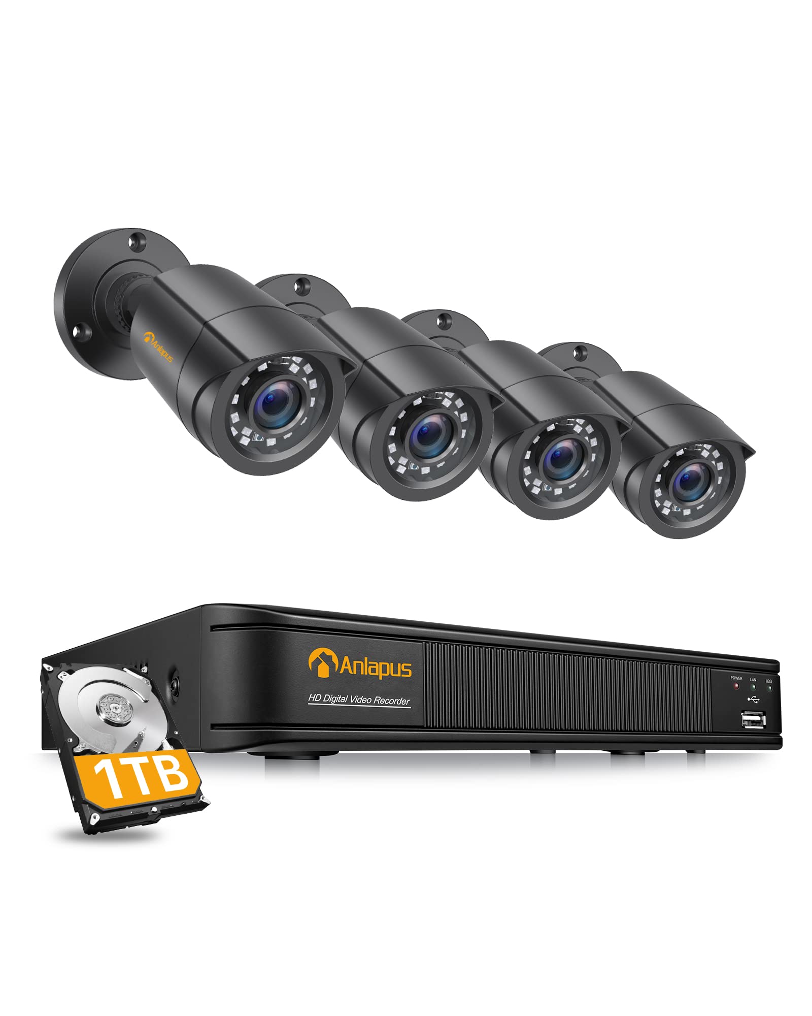 Anlapus 1080P - Kit Videosorveglianza Esterna 8 CH