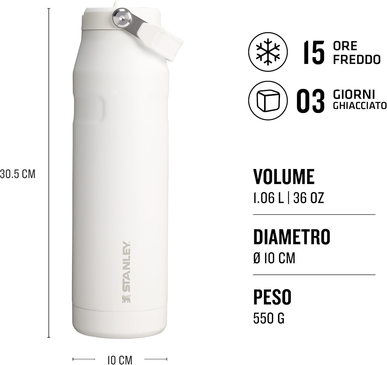 Stanley Flip Straw 2.0 Borraccia 1.06L Frost - immagine 2