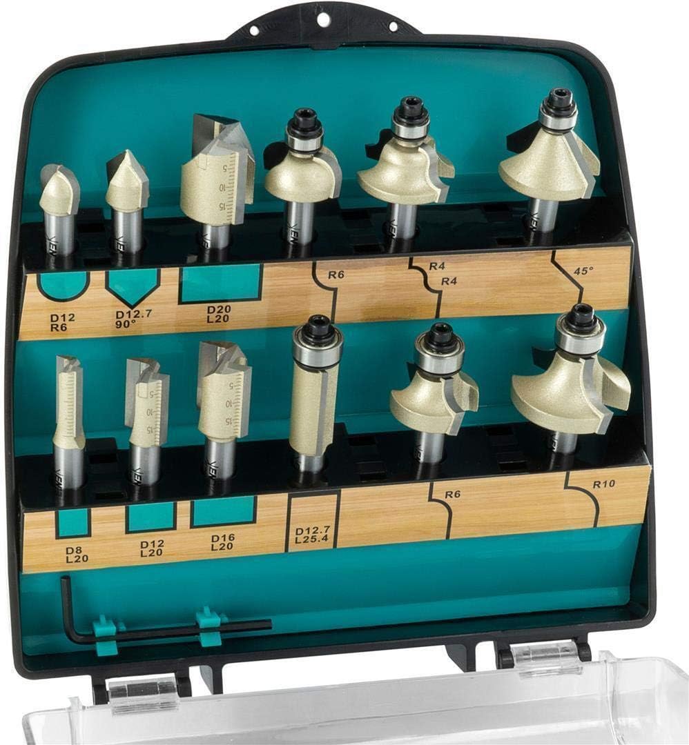 ENT 09012PLUS - Set 12 Frese per Legno in Metallo Duro - immagine 1