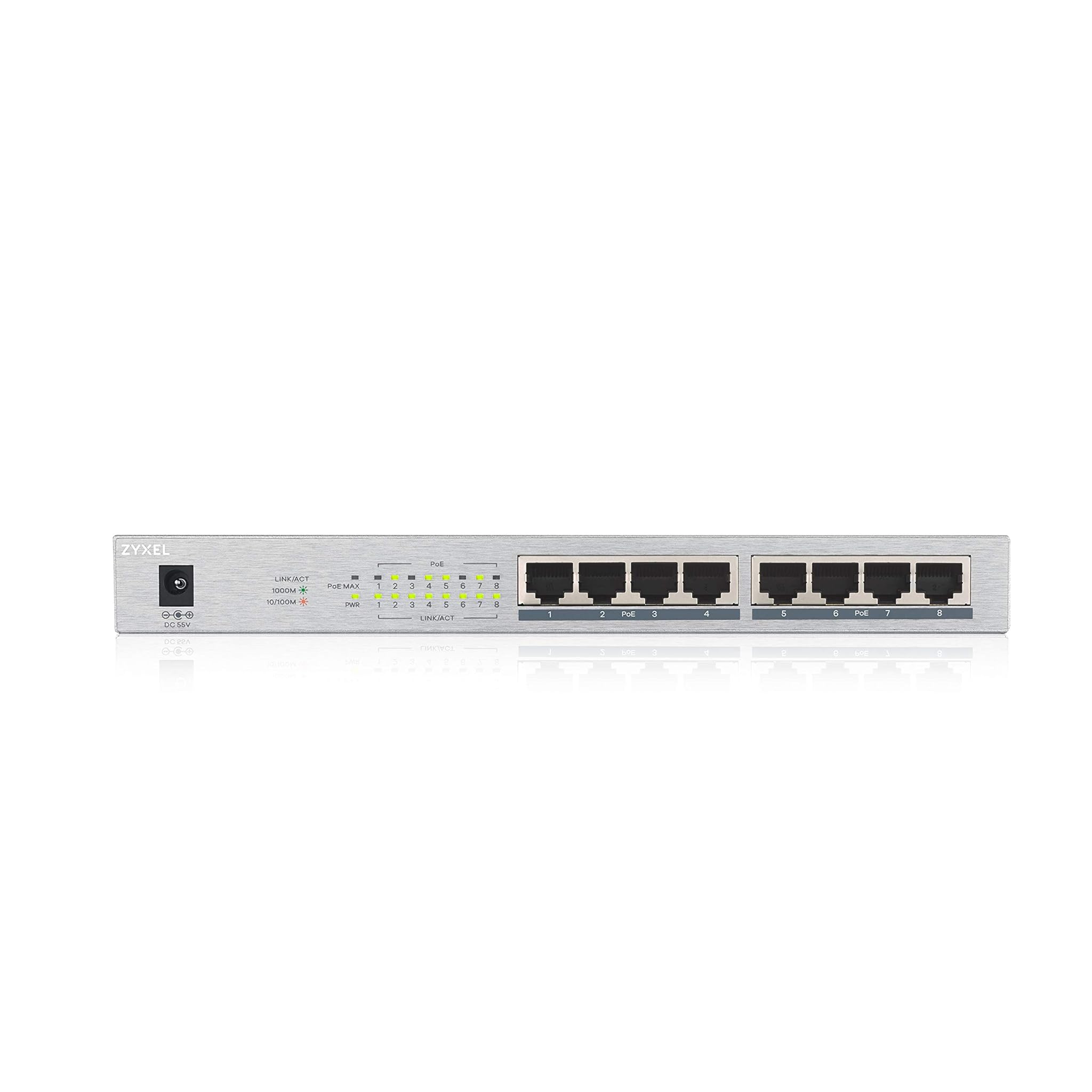 Zyxel Switch Gigabit Unmanaged 8 Porte PoE+ 60W
