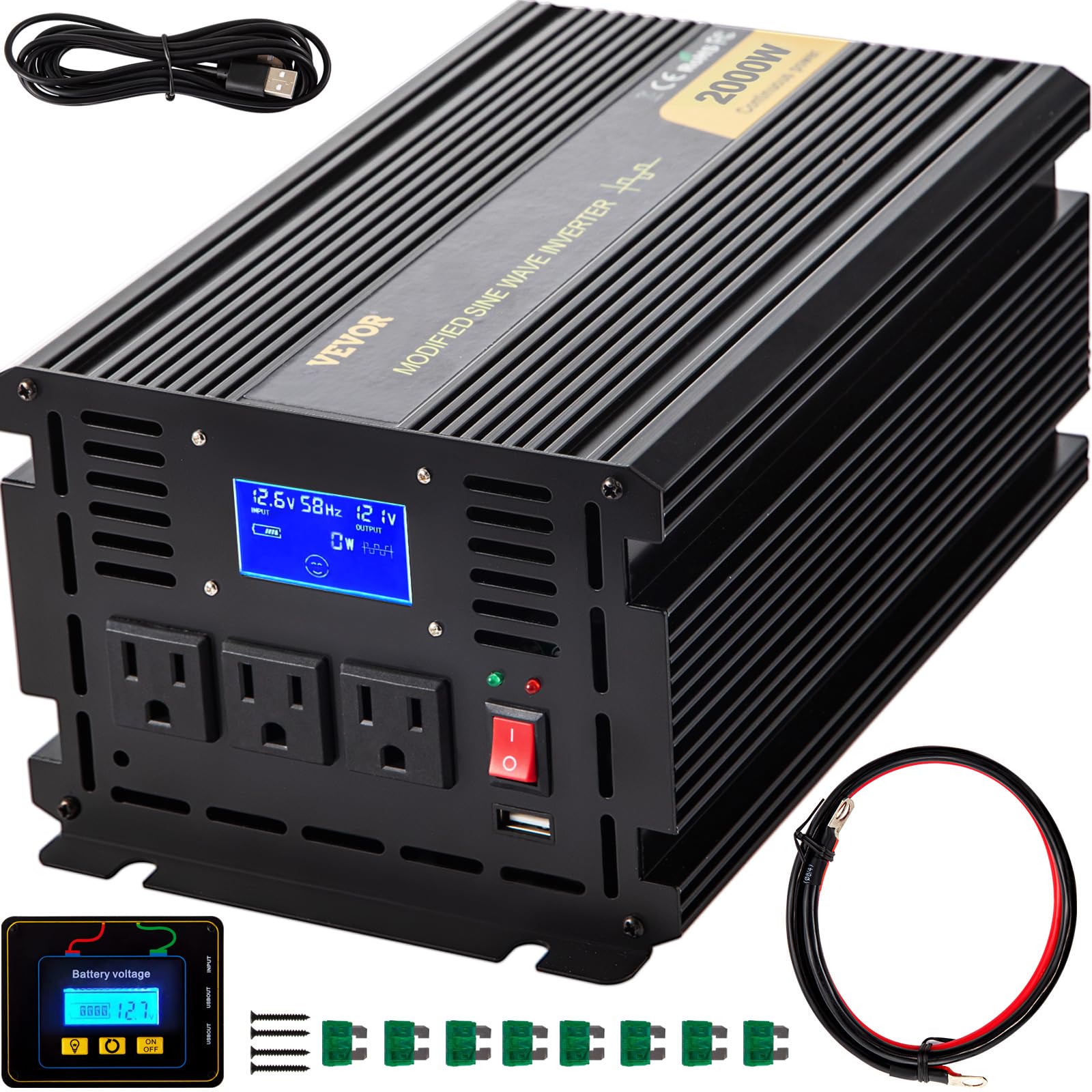 Vevor Inverter di Potenza Onda Sinusoidale Modificata 2000W