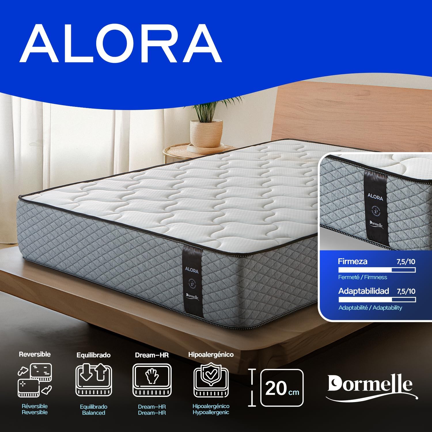 Materasso viscoelastico Alora 75x200cm, Altezza 20cm - immagine 4