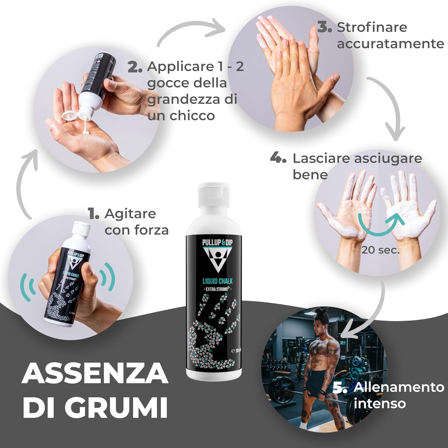 PULLUP & DIP Magnesia Liquido per Sport e Fitness - immagine 2
