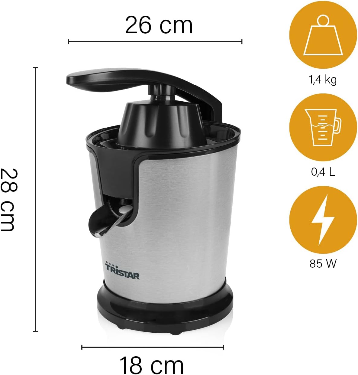 Tristar Spremiagrumi Elettrico Semiprofessionale CP-3002 - immagine 3