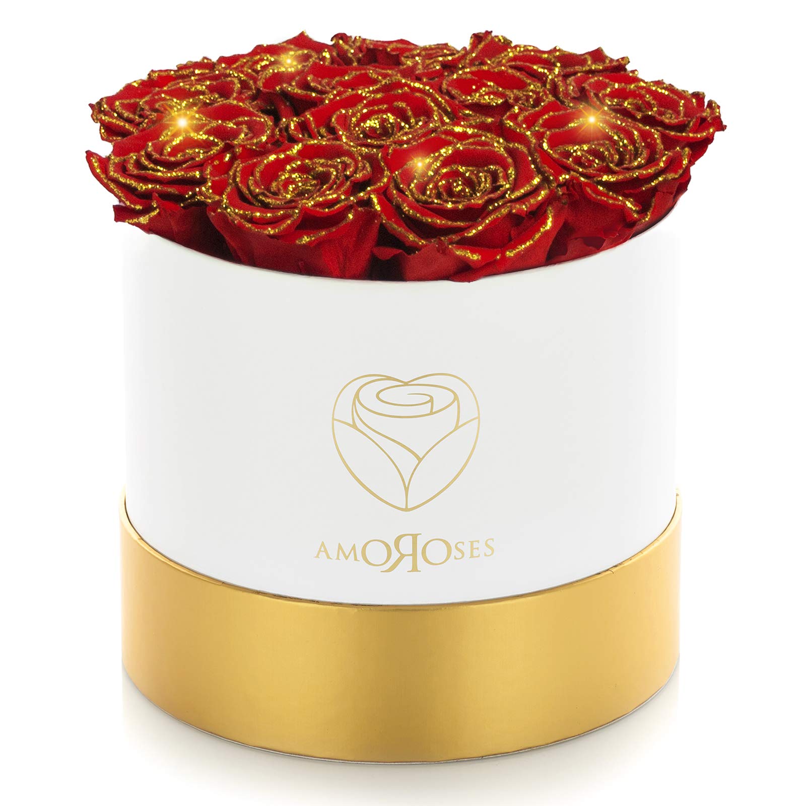 Amoroses GOLD DELUXE - 12 Rose Stabilizzate Eterne