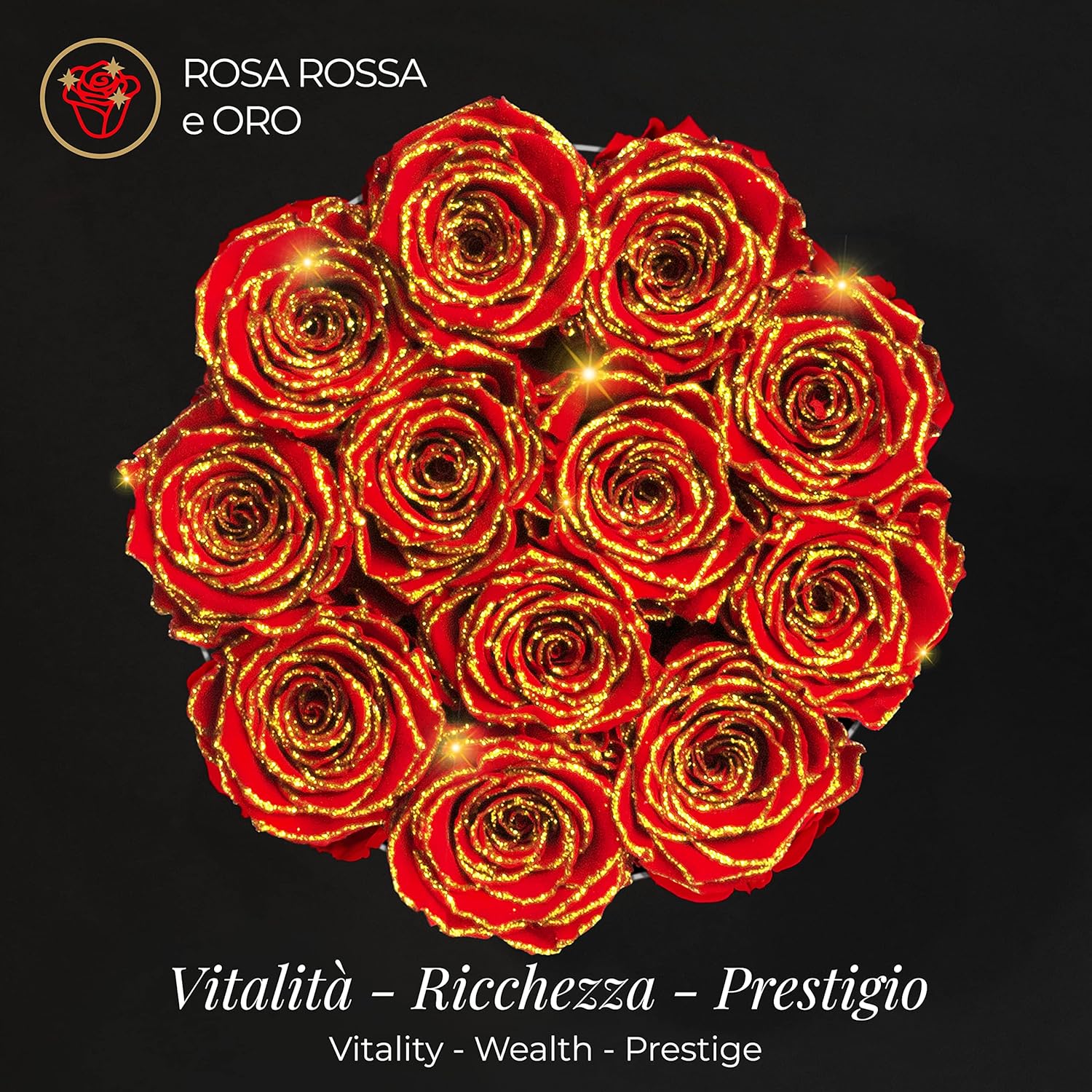 Amoroses GOLD DELUXE - 12 Rose Stabilizzate Eterne - immagine 3