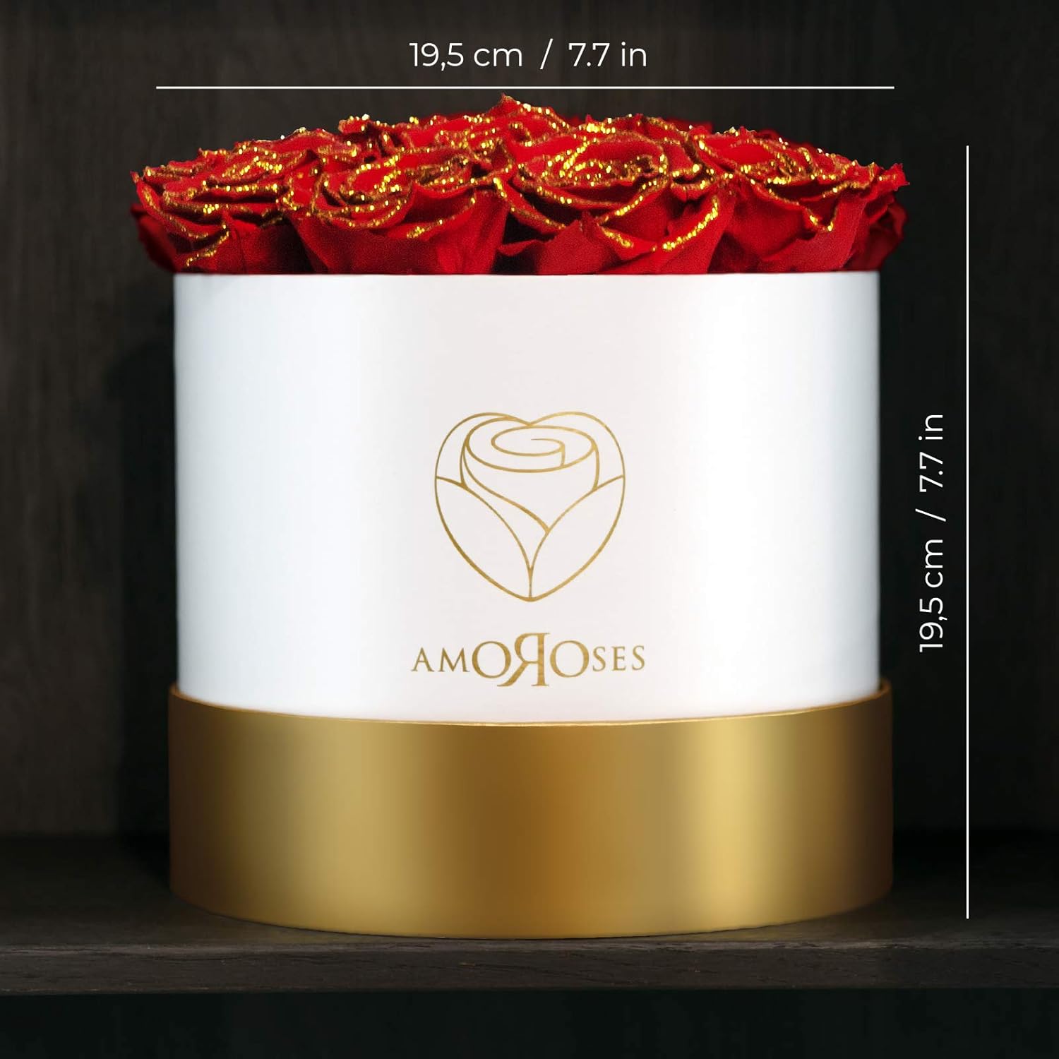 Amoroses GOLD DELUXE - 12 Rose Stabilizzate Eterne - immagine 4
