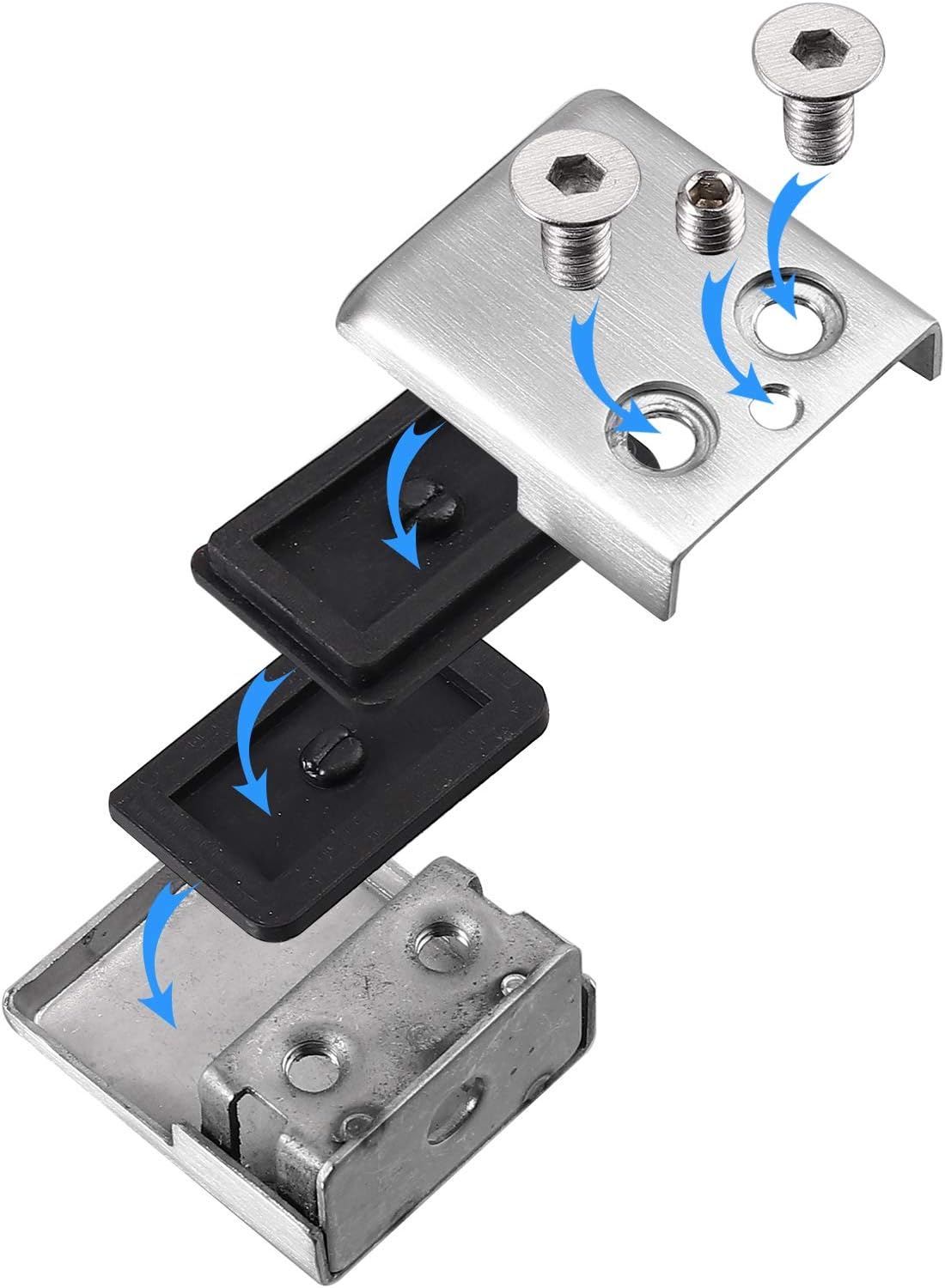 Proster 16pz Supporto per Vetro Inox 9-10mm Quadrato - immagine 5