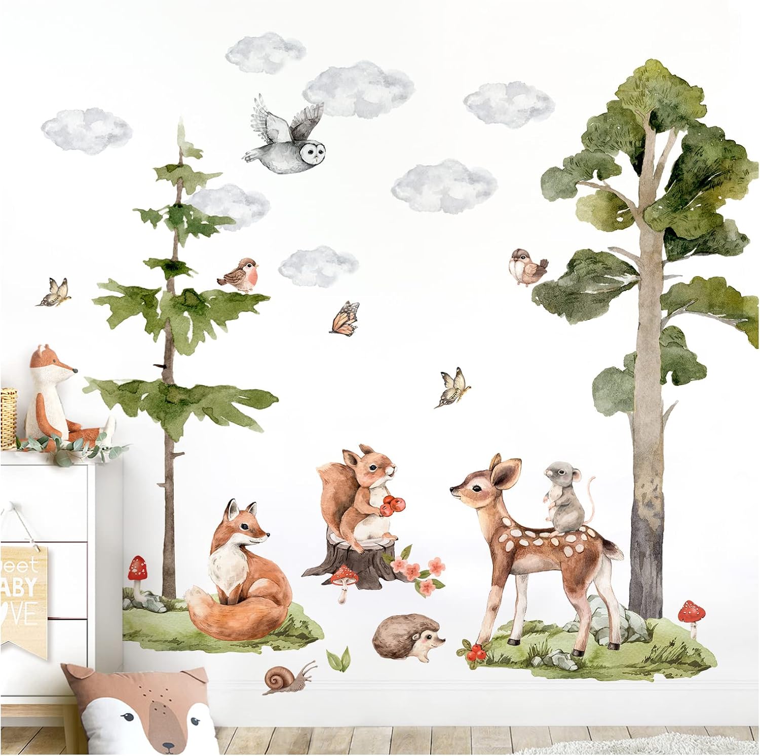 Little Deco DL773-5 - Adesivo da Parete Animali Foresta