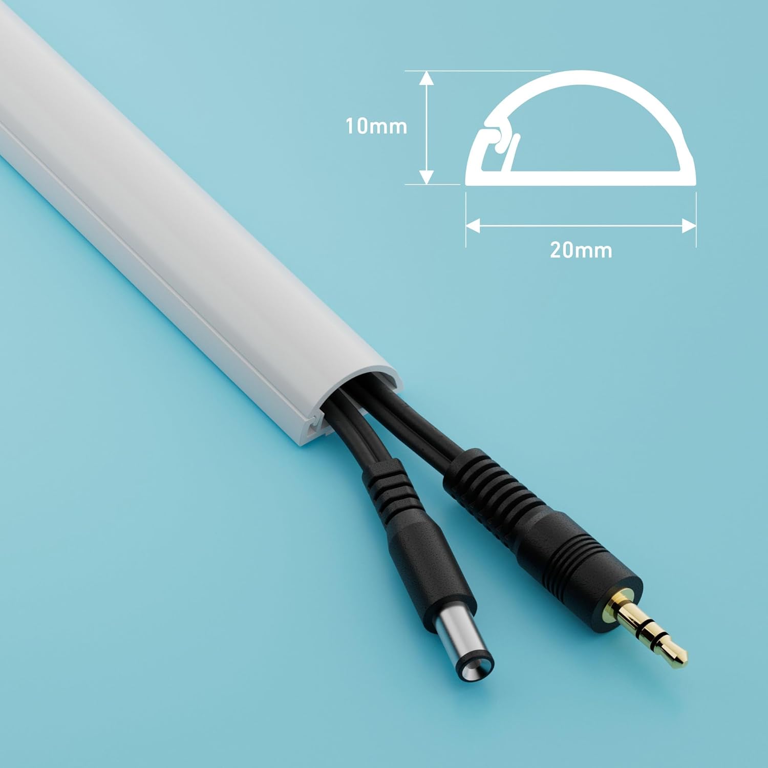 D-line Nascondi Cavi 20x10mm - 4x1m, Bianco - immagine 3