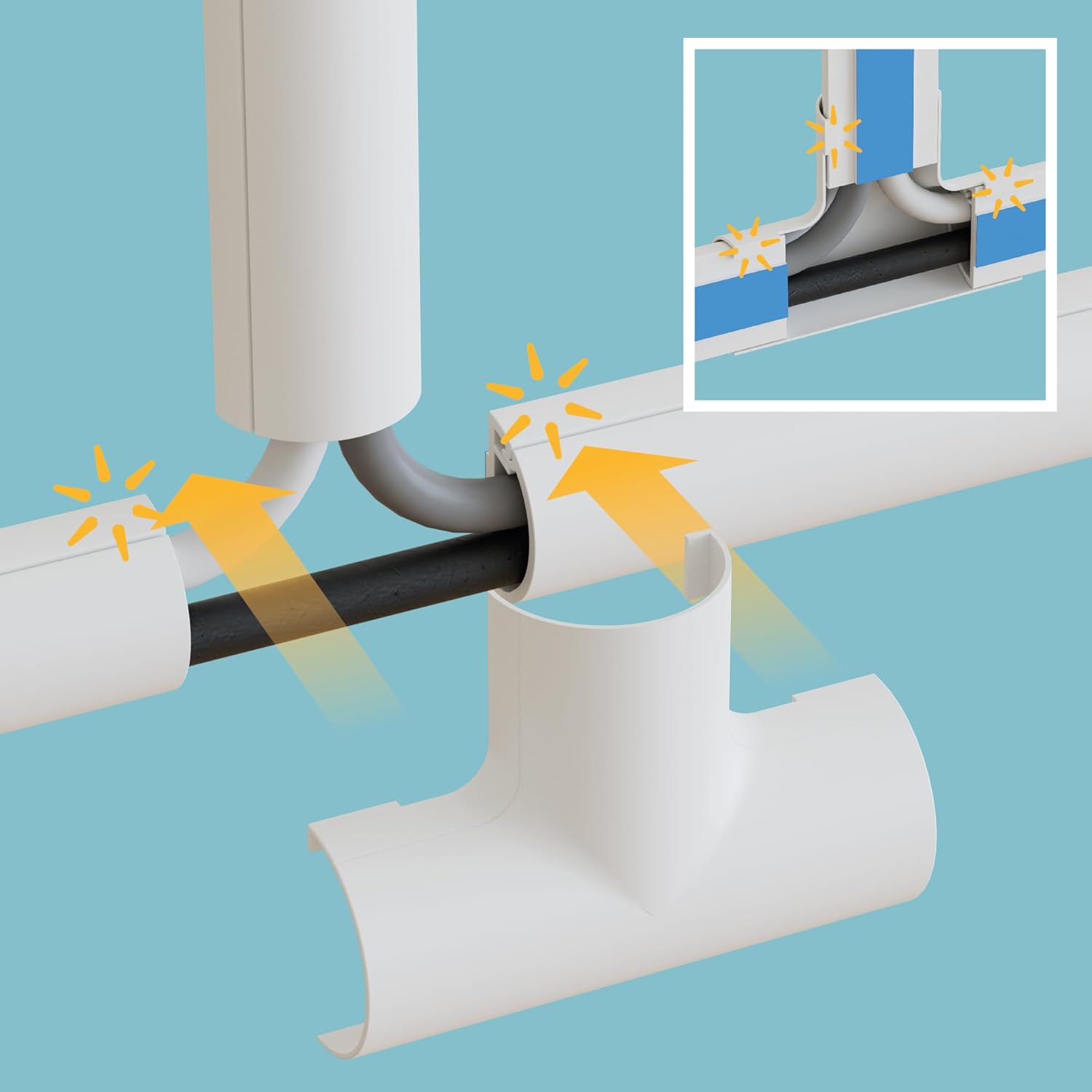 D-line Nascondi Cavi 20x10mm - 4x1m, Bianco - immagine 8