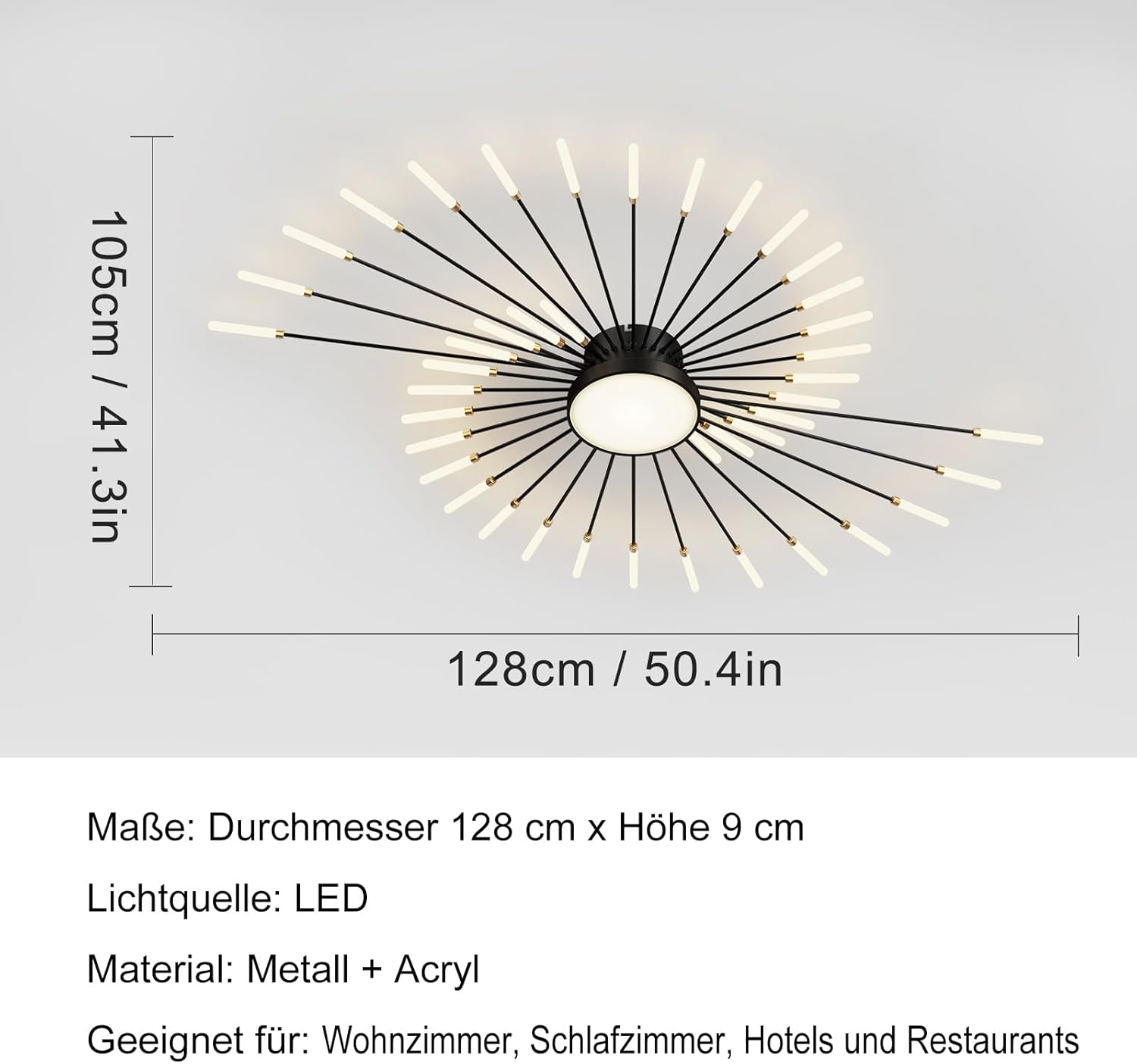 Yzbeimdai Plafoniera LED Fireworks Moderna 4000K - immagine 7