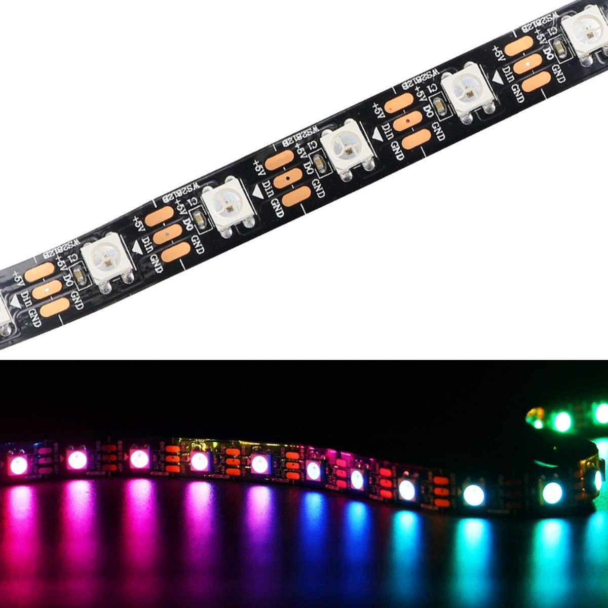 TOPAI Striscia LED WS2812B 5M 300 Pixel, Nero PCB | Yunbo | Velz