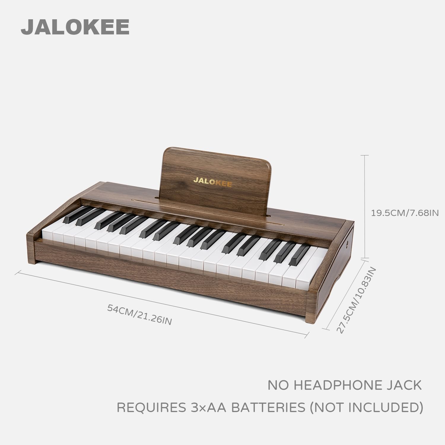 Pianoforte Digitale per Bambini 37 Tasti, Noce - immagine 3