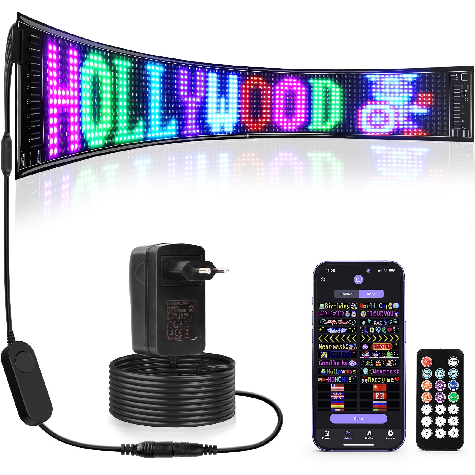 Grande Targa a LED Programmabile 12V Flessibile