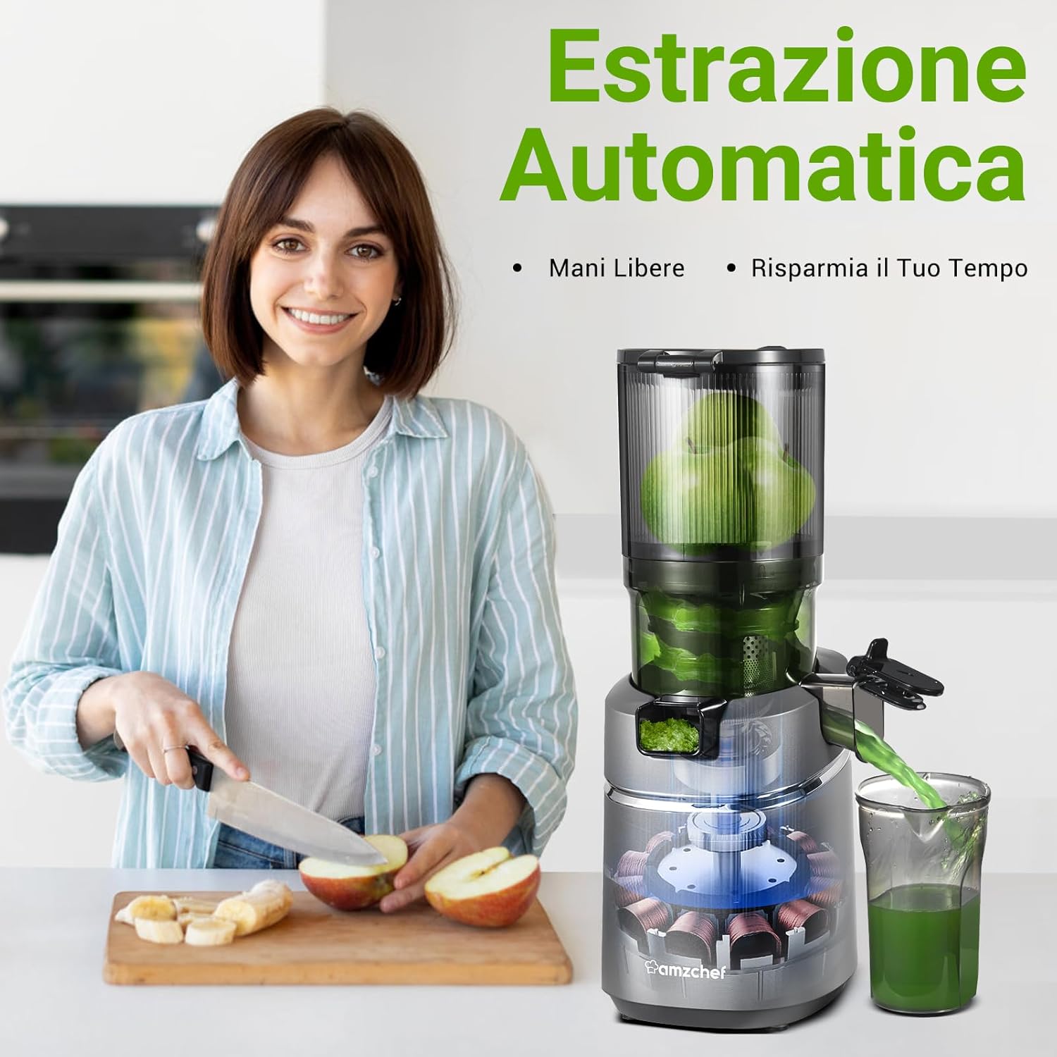 Amzchef Estrattore Automatico Frutta e Verdura Intera - immagine 4