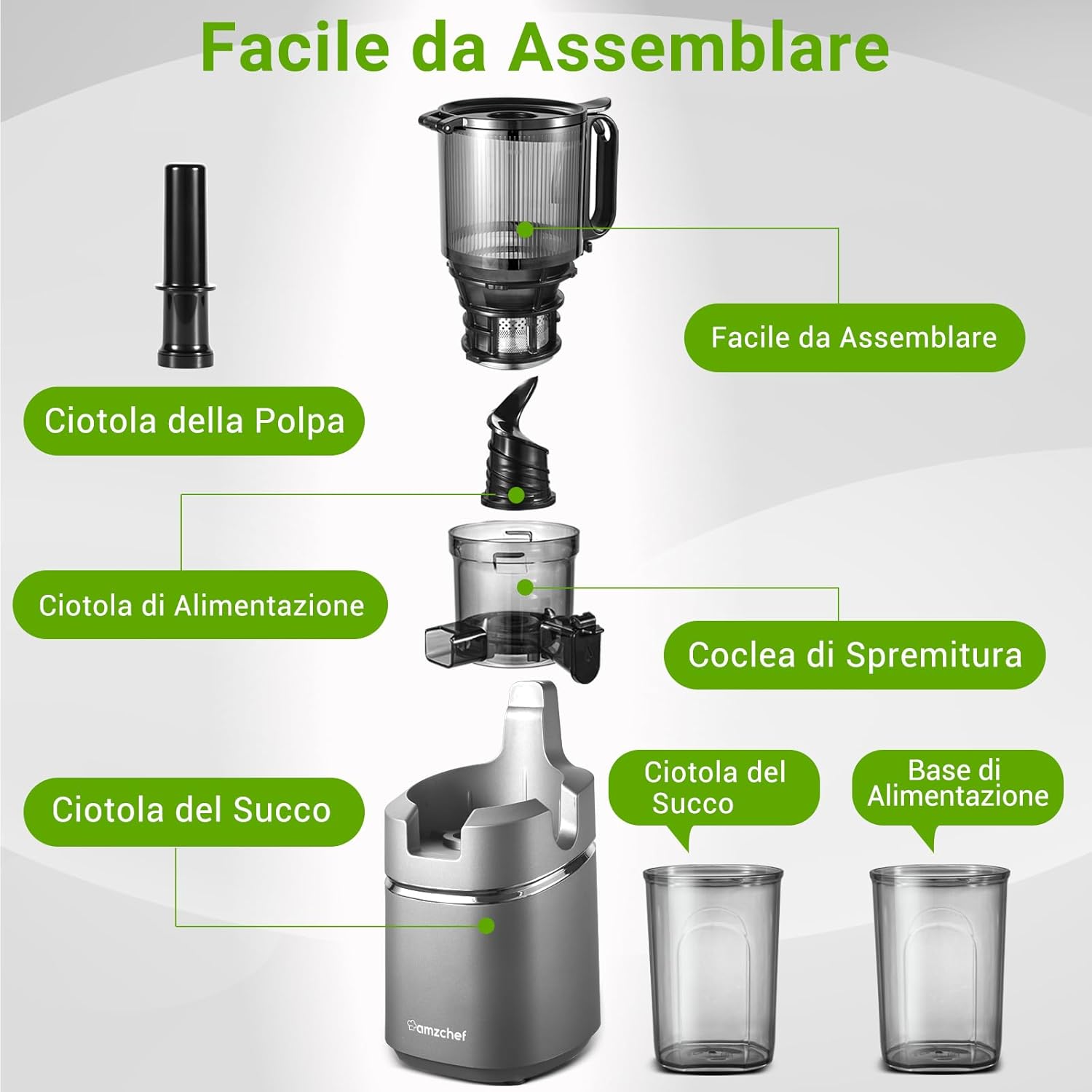 Amzchef Estrattore Automatico Frutta e Verdura Intera - immagine 8