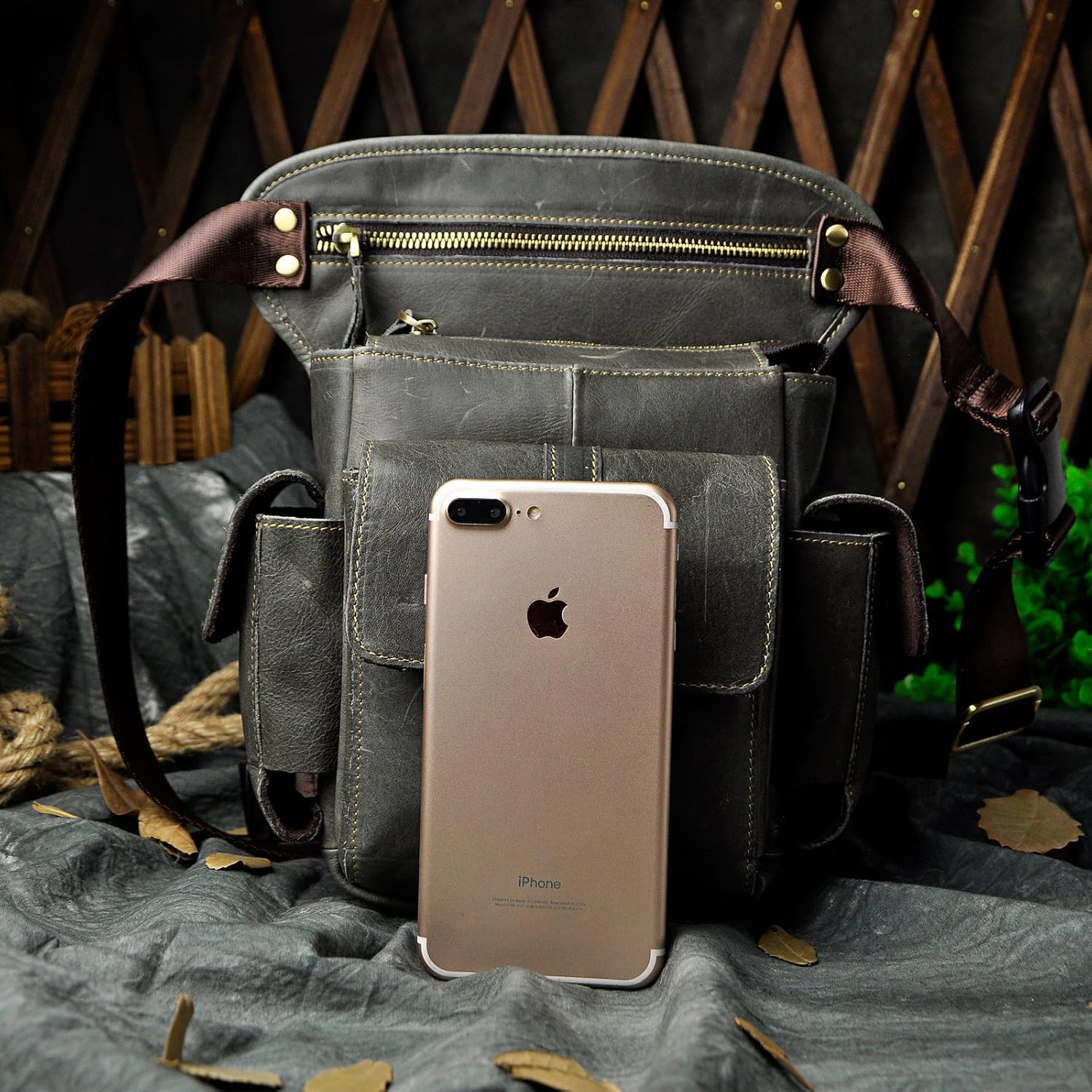 Le'aokuu Borsa a Tracolla da Uomo in Vera Pelle - immagine 5