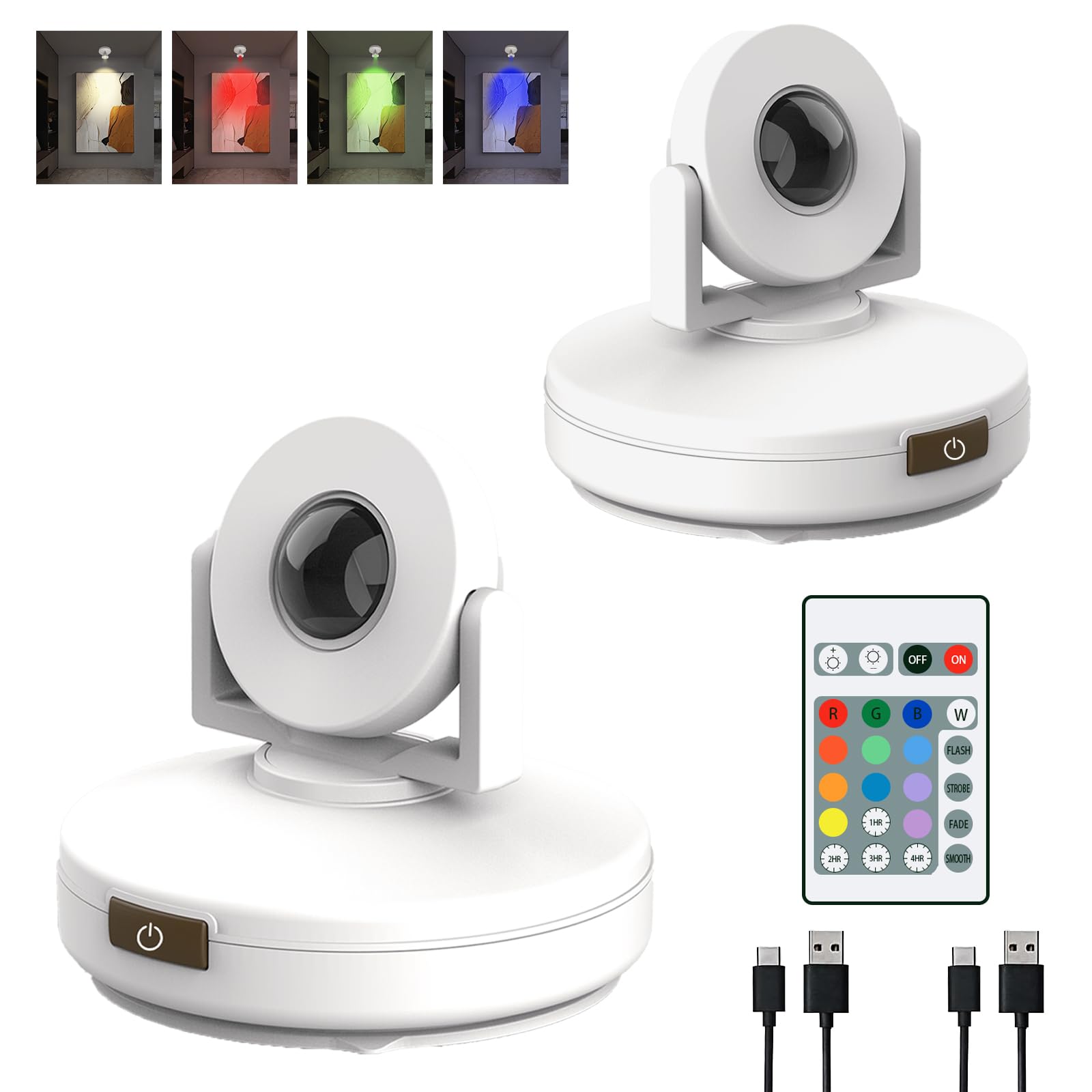 Faretto LED Senza Fili Ricaricabile con Telecomando (2pz)