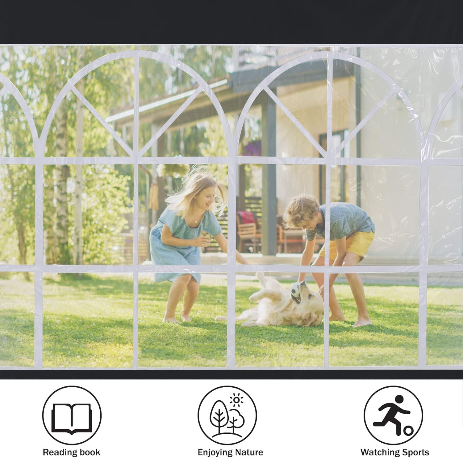 Abccanopy Pannelli Laterali di Ricambio per Gazebo 3m, Nero - immagine 5