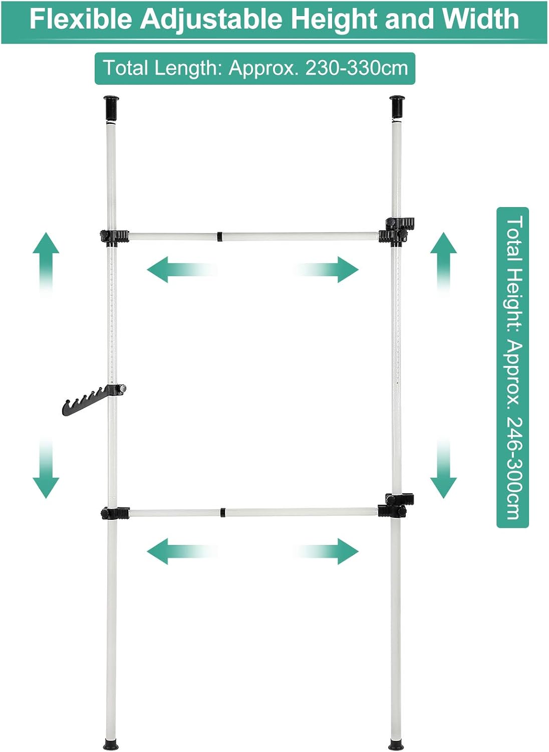 Cocoarm Appendiabiti da Terra Telescopico Regolabile - immagine 4
