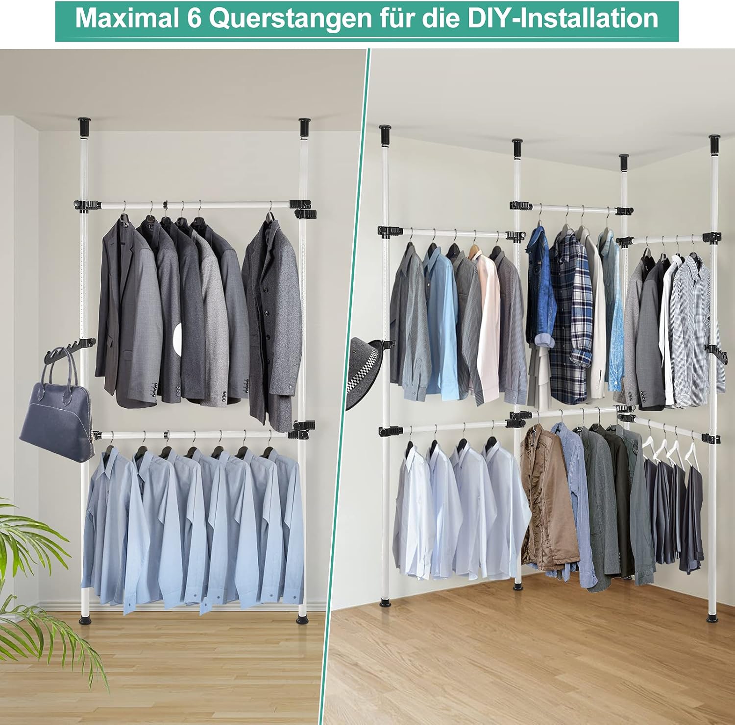 Cocoarm Appendiabiti da Terra Telescopico Regolabile - immagine 5