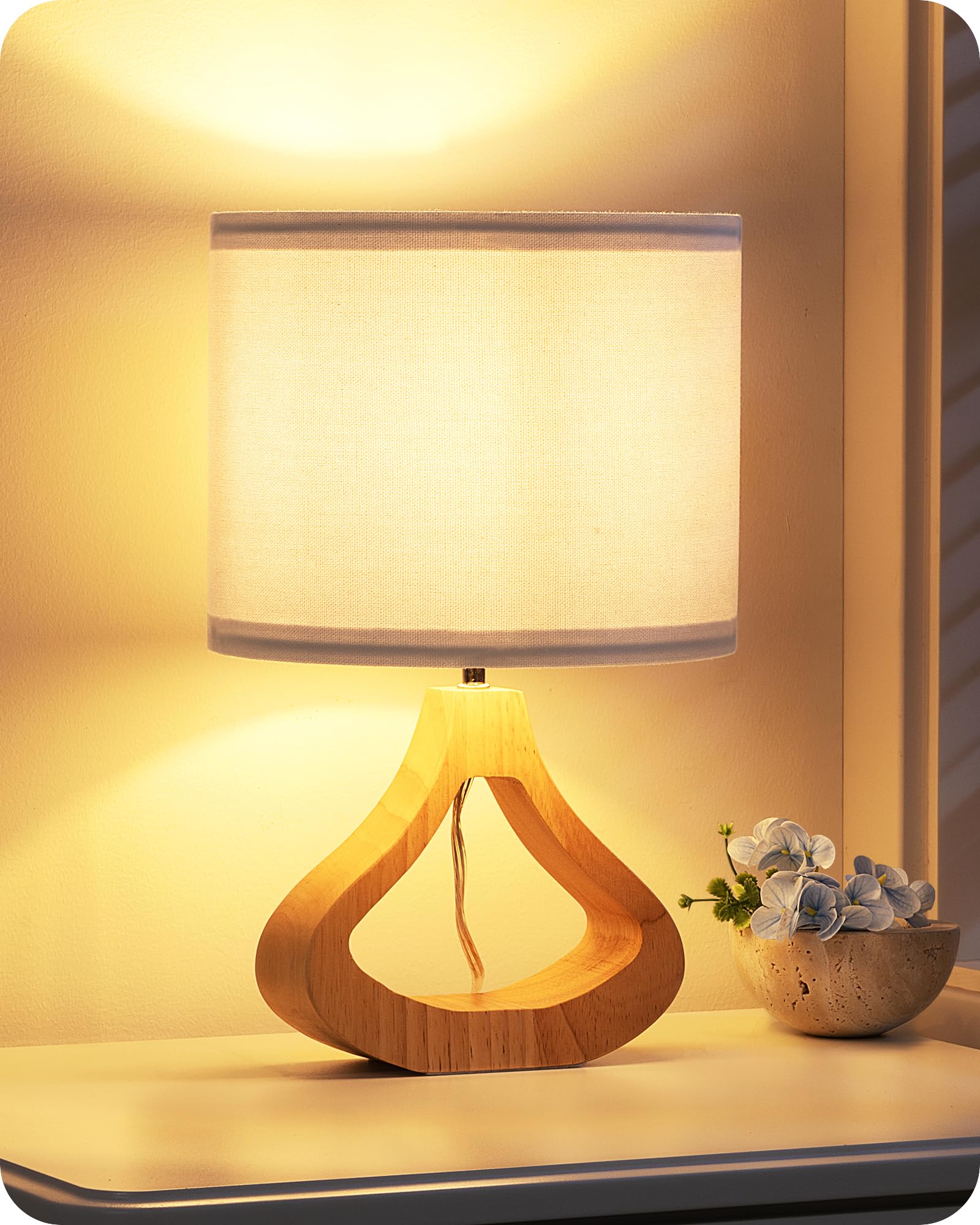 EDISHINE Lampada da Comodino Moderna H34cm Ø21cm