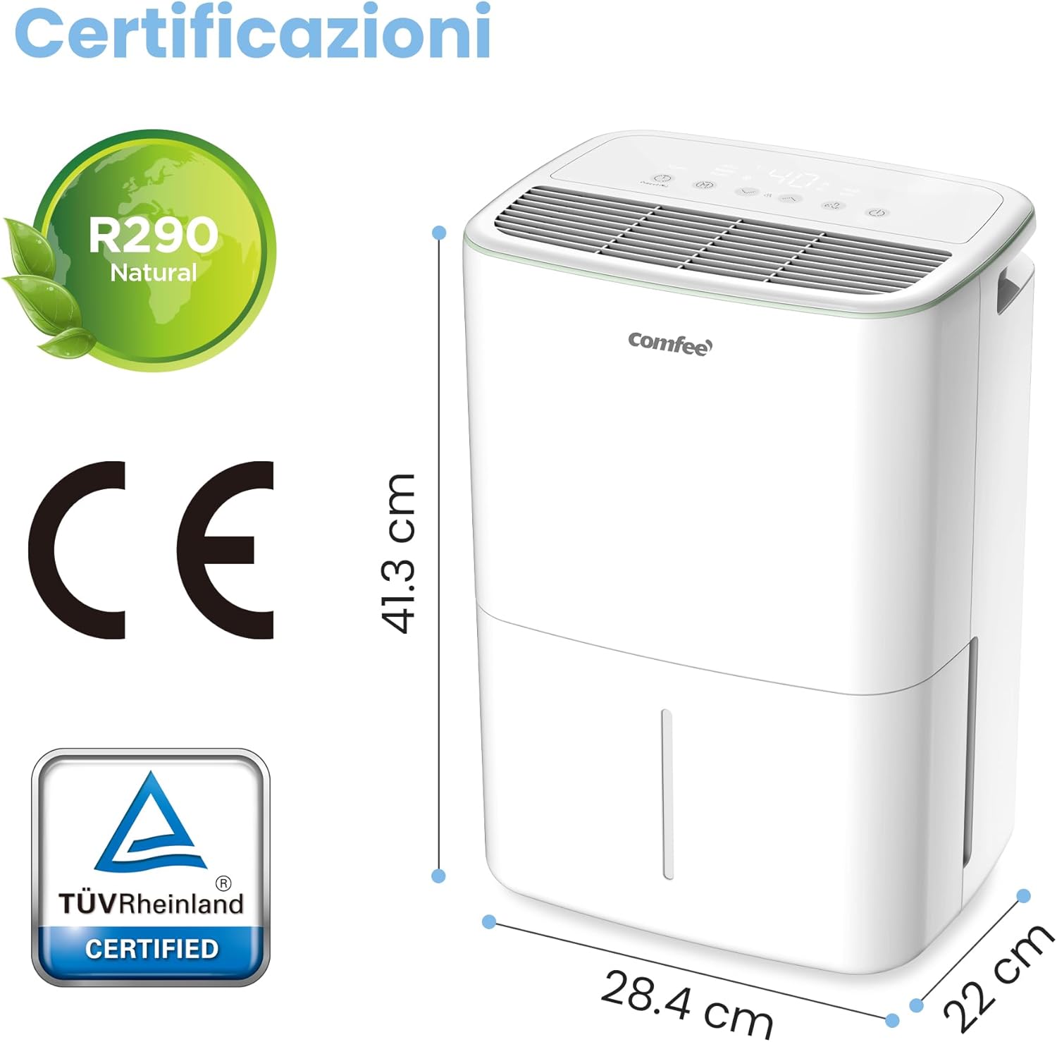 Comfee' Deumidificatore Casa 10L/24h, CDDOE-10DEN7-QA3(EU) - immagine 3