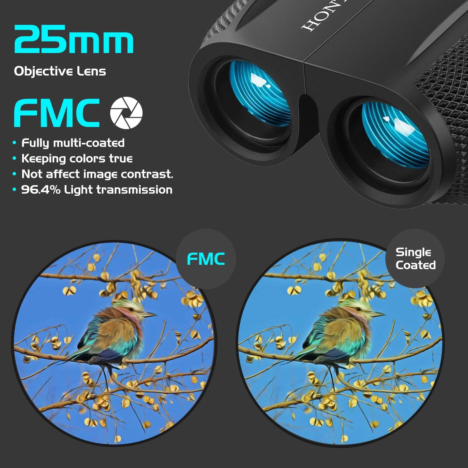 Binocolo Compatto 10x25 per Adulti e Bambini - immagine 3