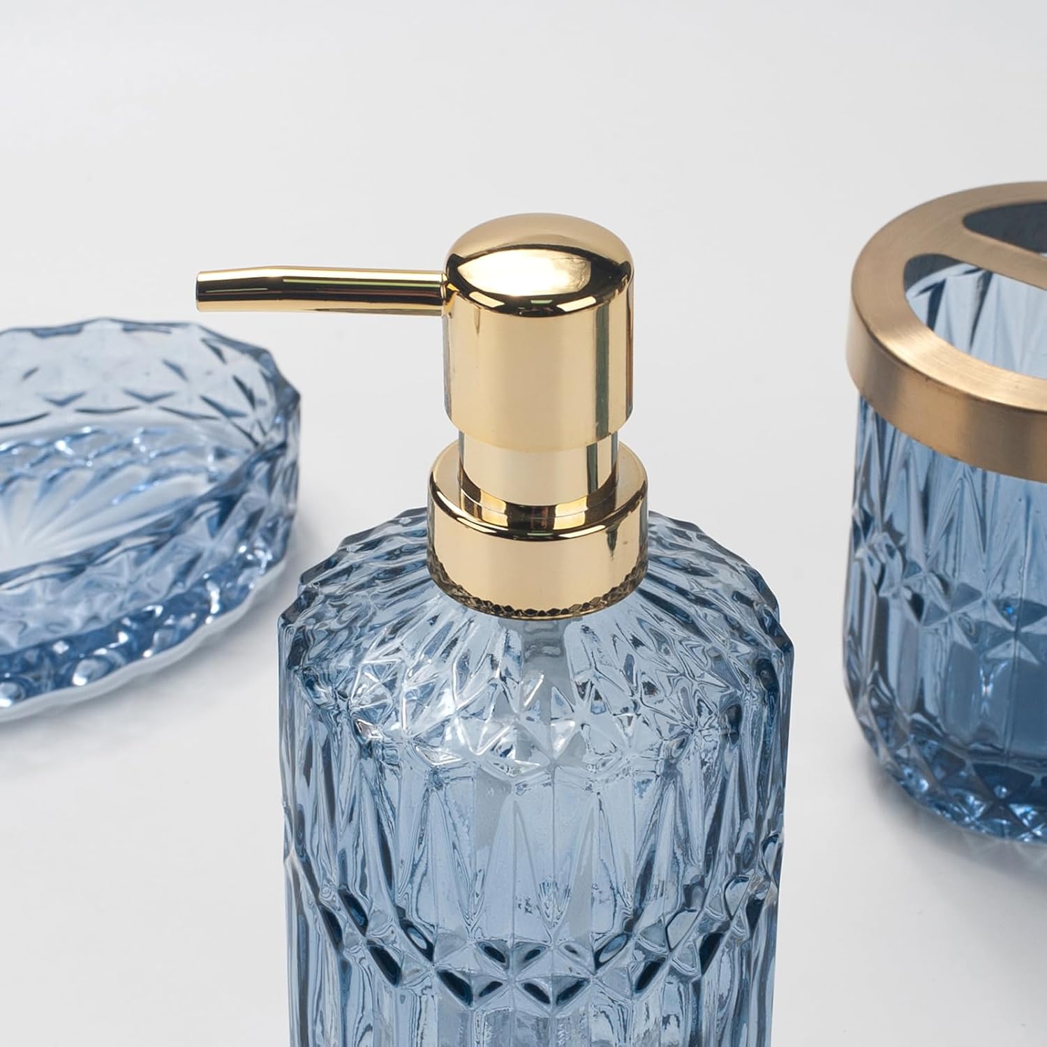 Ivailex Set 5 Accessori Bagno in Vetro Blu - immagine 7