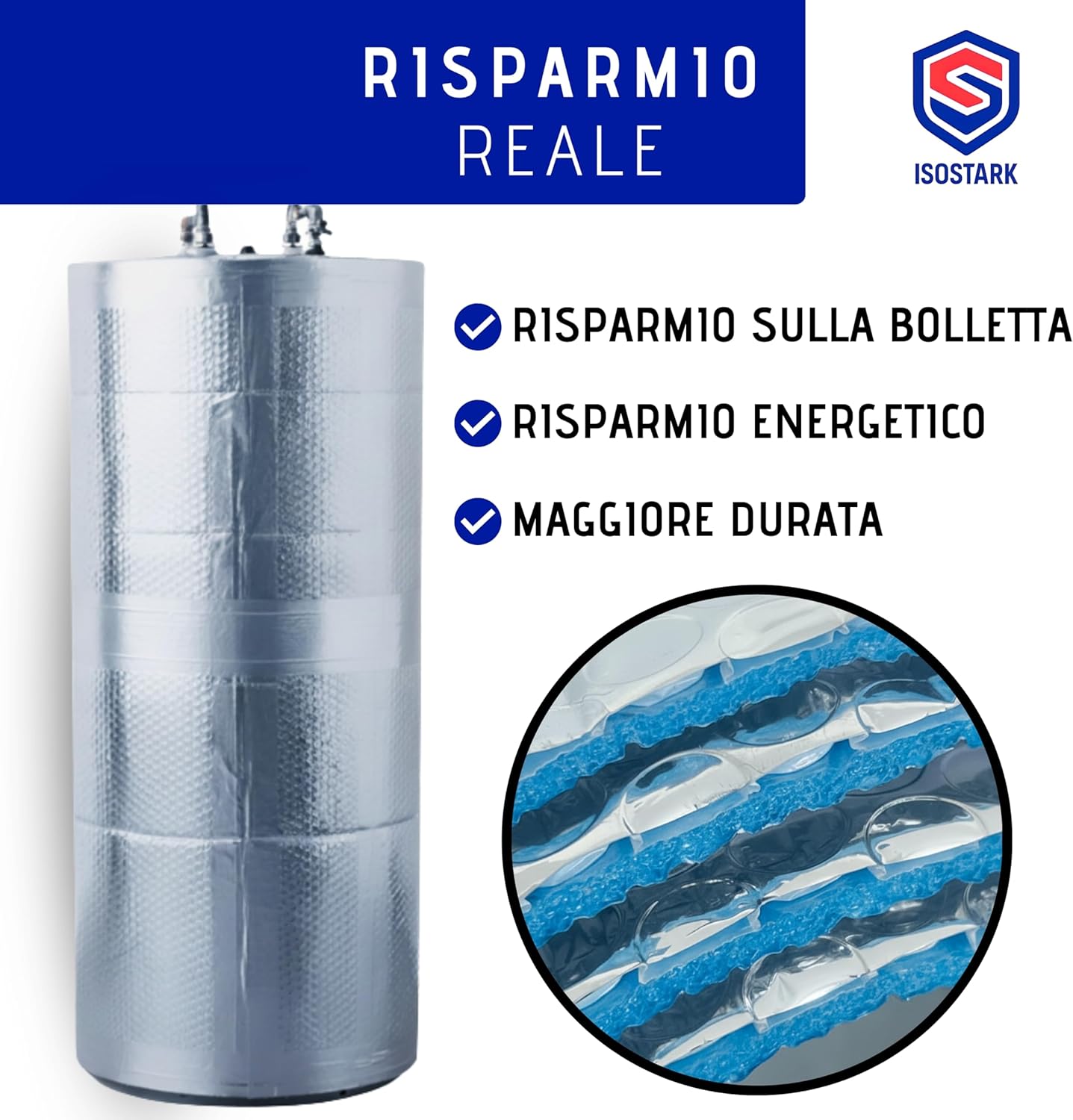 Isostark Kit Isolamento Termico 4 Strati per Bollitore - immagine 4