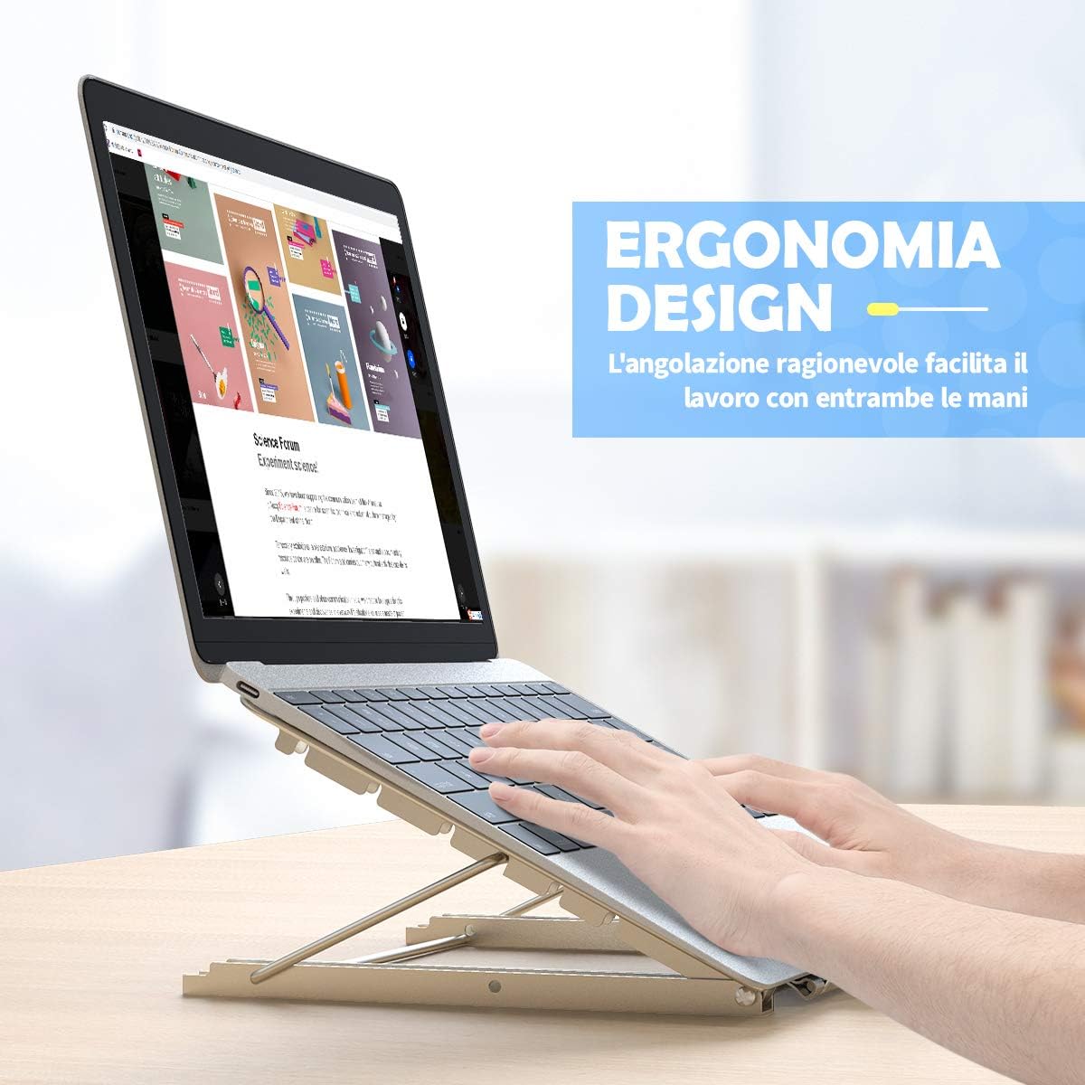 Supporto PC Portatile Ventilato Pieghevole per Notebook - immagine 2