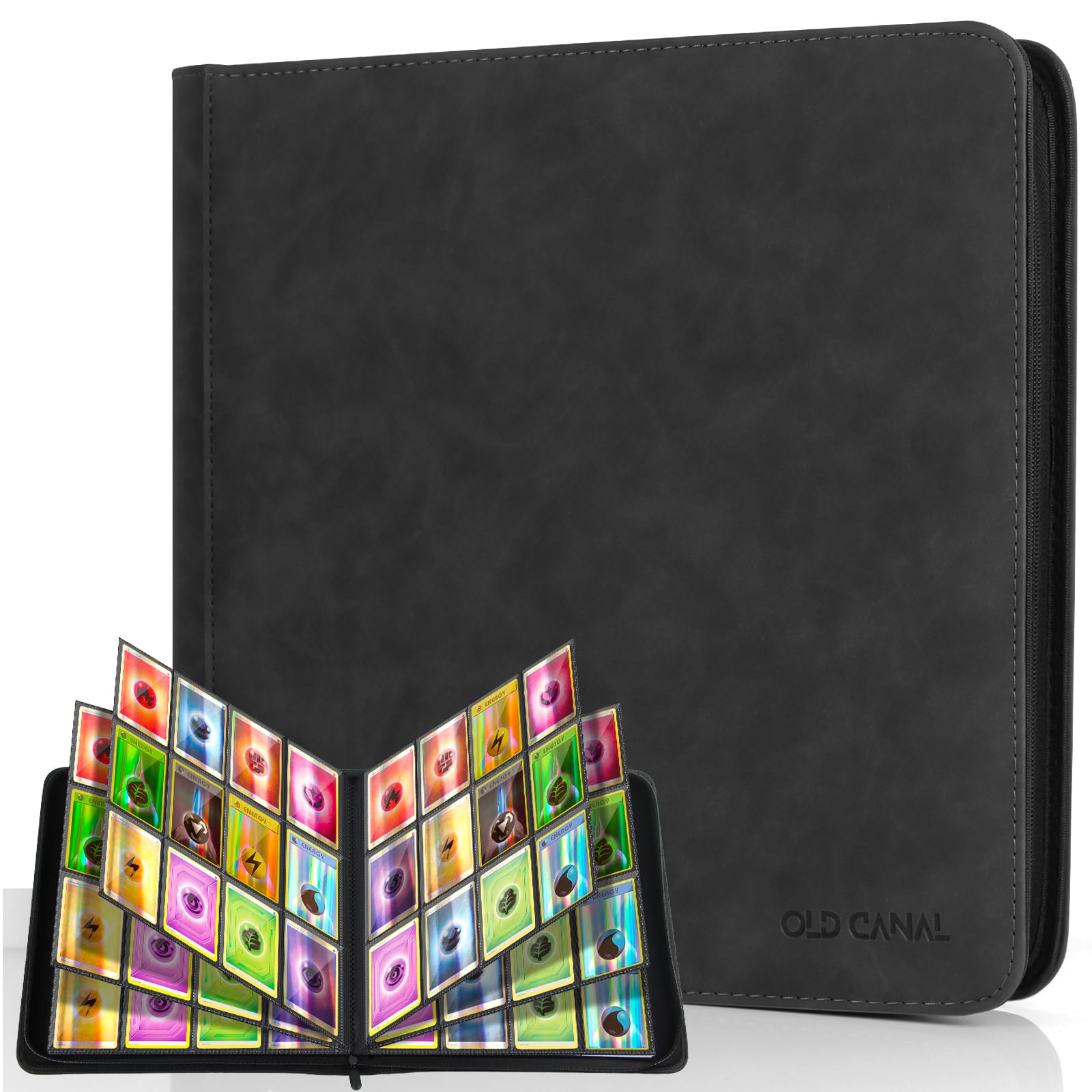 Old Canal Raccoglitore Carte 12 Tasche - Fino a 720 Carte, Nero