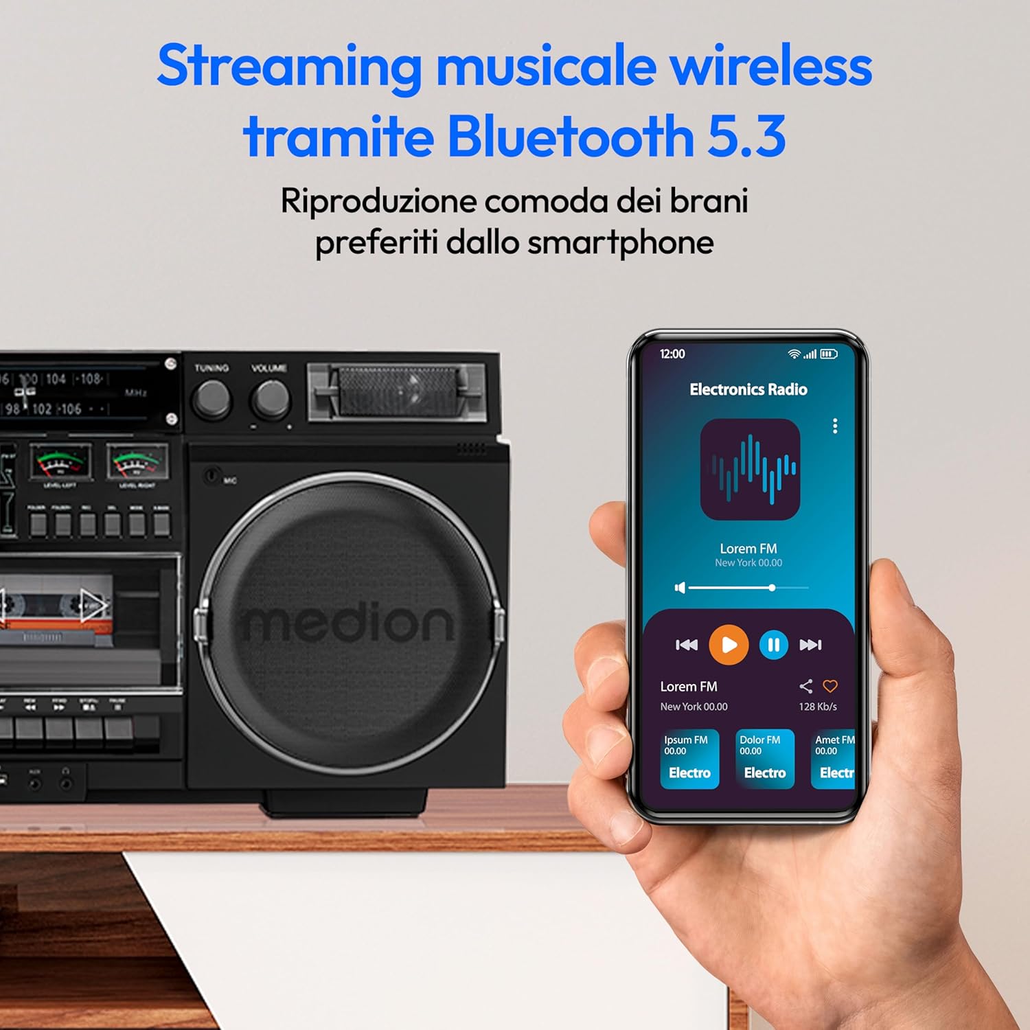 Medion Registratore a Cassette P66538 - Ghetto Blaster Retrò - immagine 4