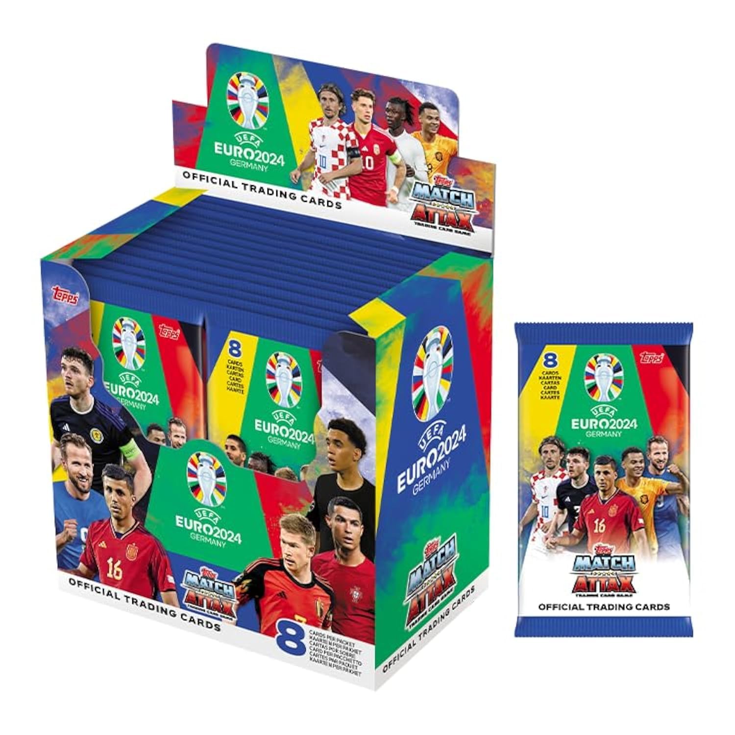 Topps Official Euro 2024 Match Attax - Full Box 36 Pacchetti