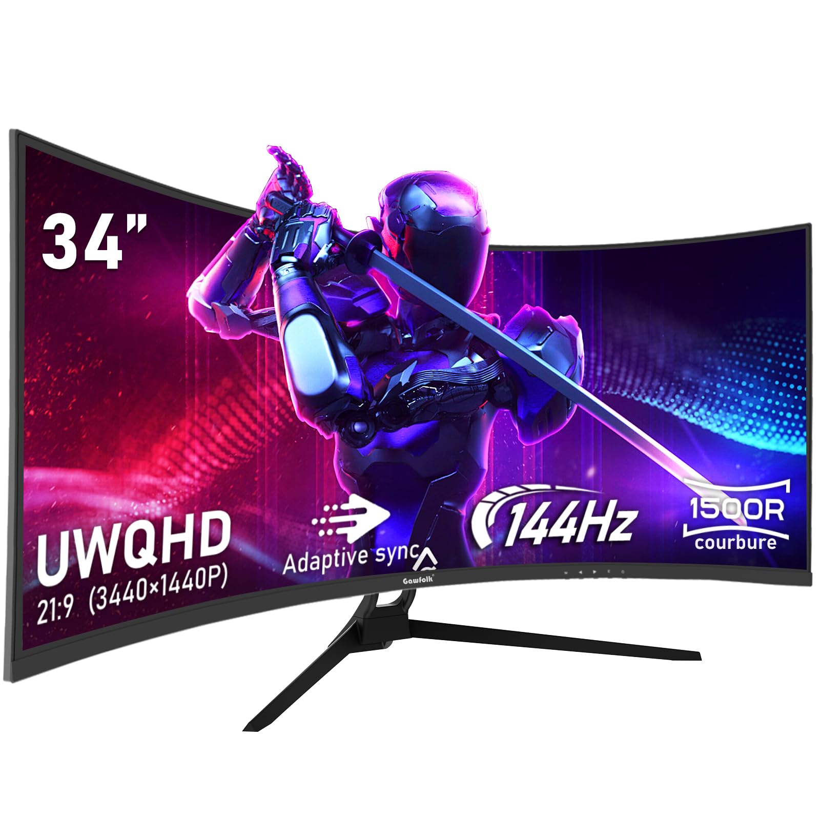 Gawfolk Monitor Gaming Curvo 34 pollici UWQHD 144Hz