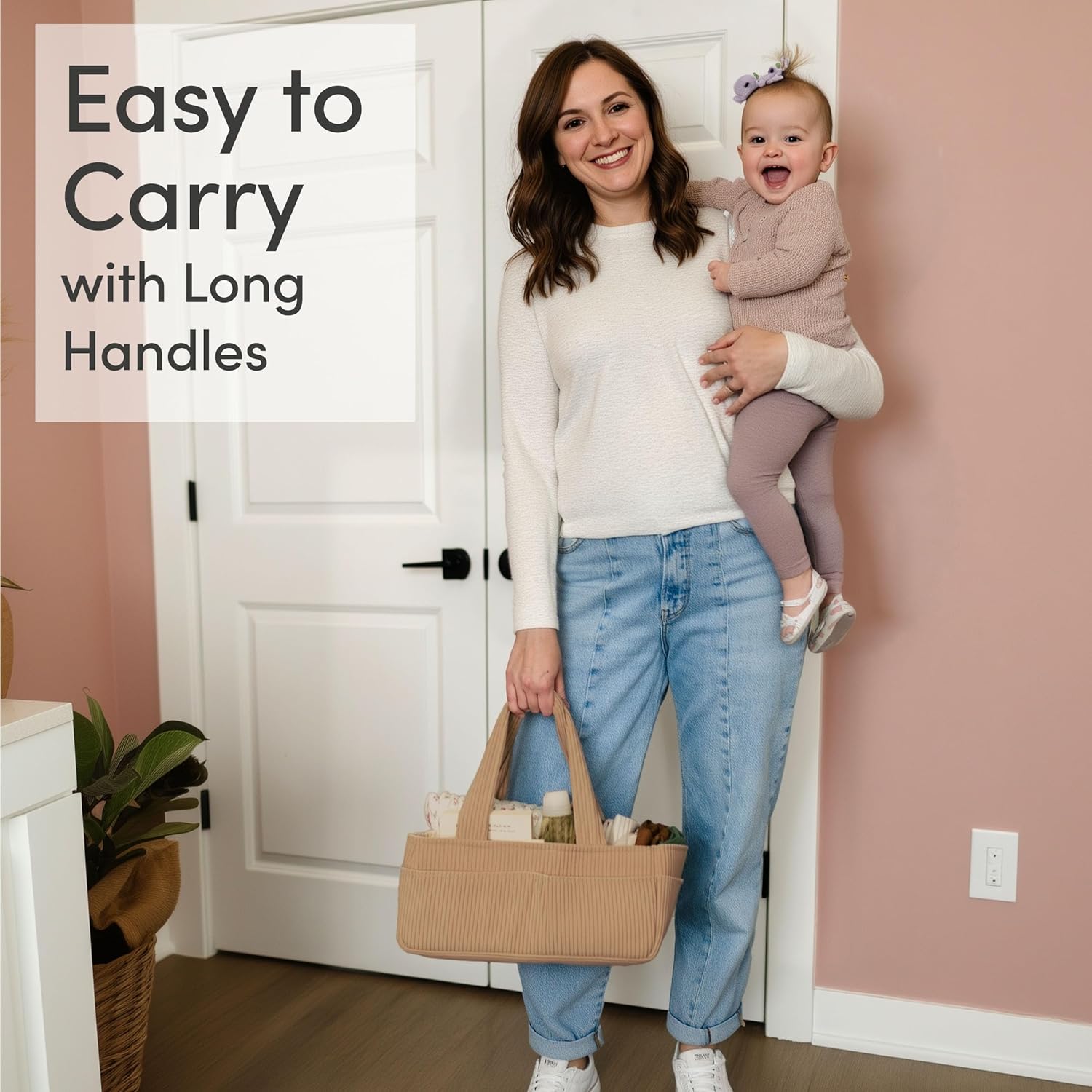 PUTSKA Portabannolini a righe in velluto marrone - immagine 5