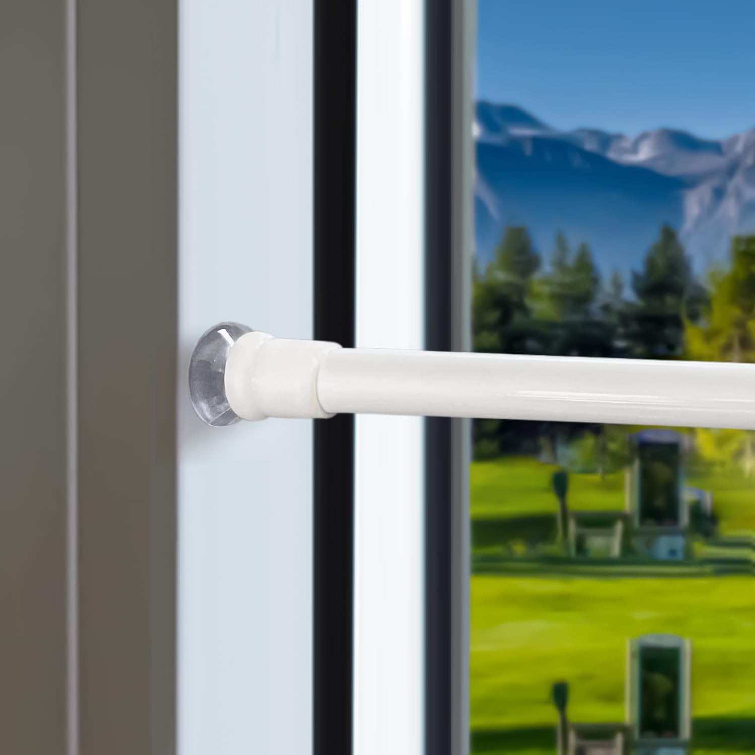 Asta per Tende con Ventose 57-86cm (3 Pezzi), Bianco - immagine 1