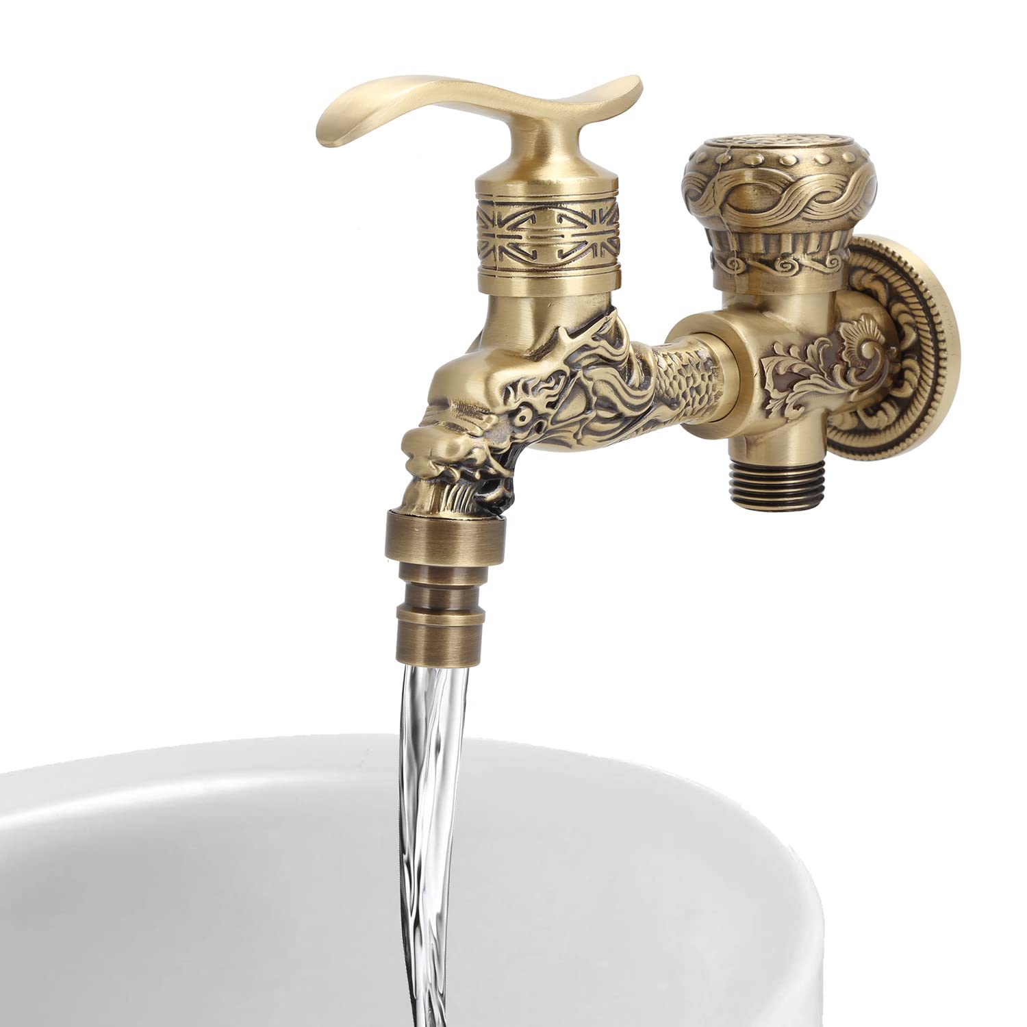 Rubinetto Ottone Anticato a Parete Acqua Fredda