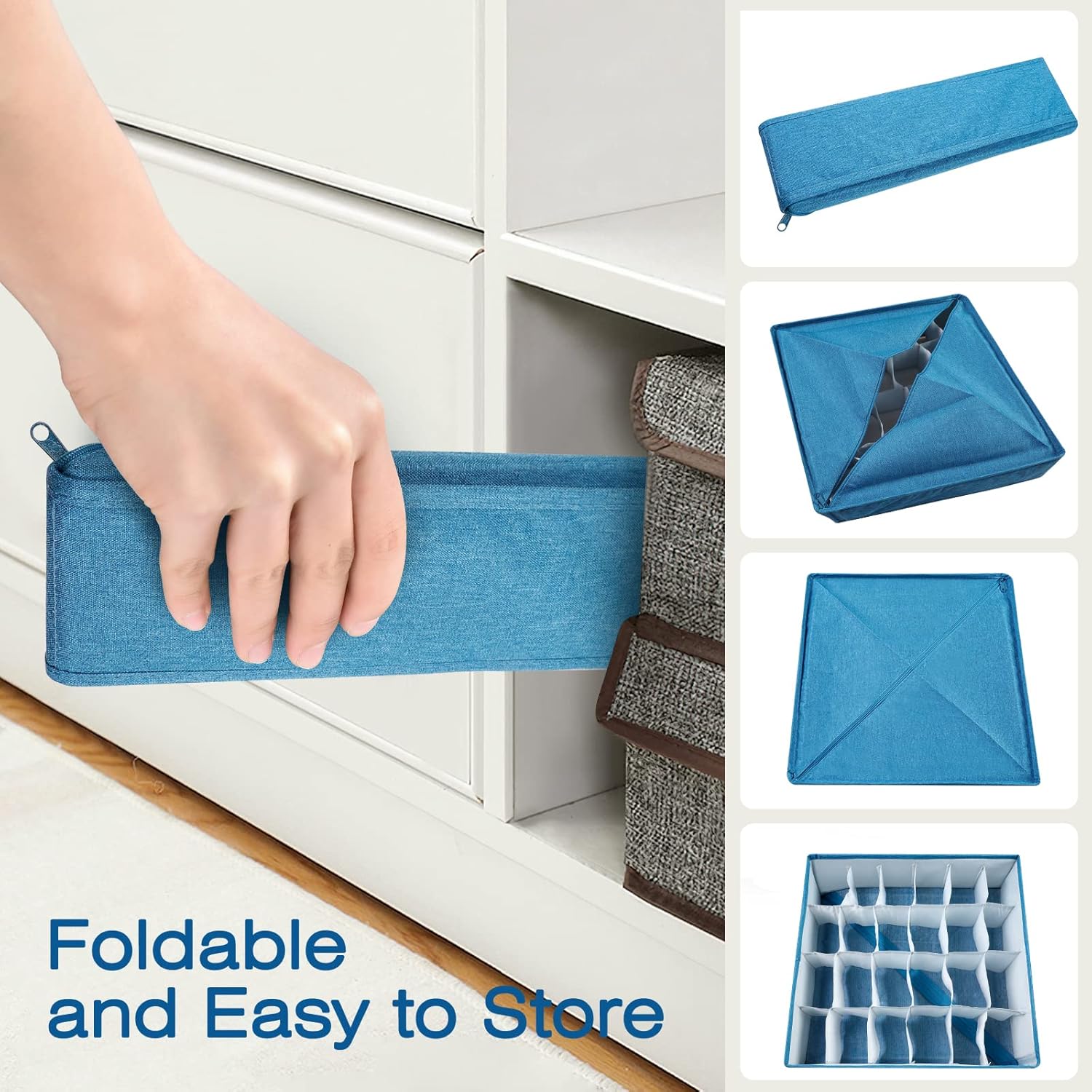 Aiqinu Organizer Cassetti Pieghevoli - Set da 2 - immagine 3