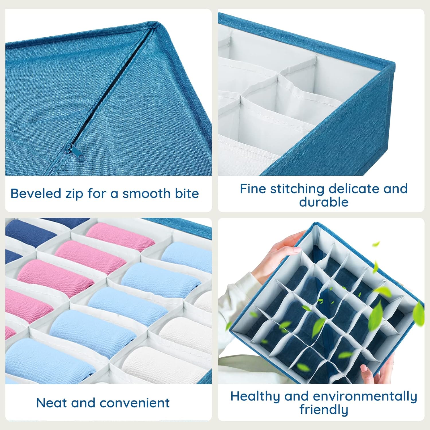 Aiqinu Organizer Cassetti Pieghevoli - Set da 2 - immagine 4