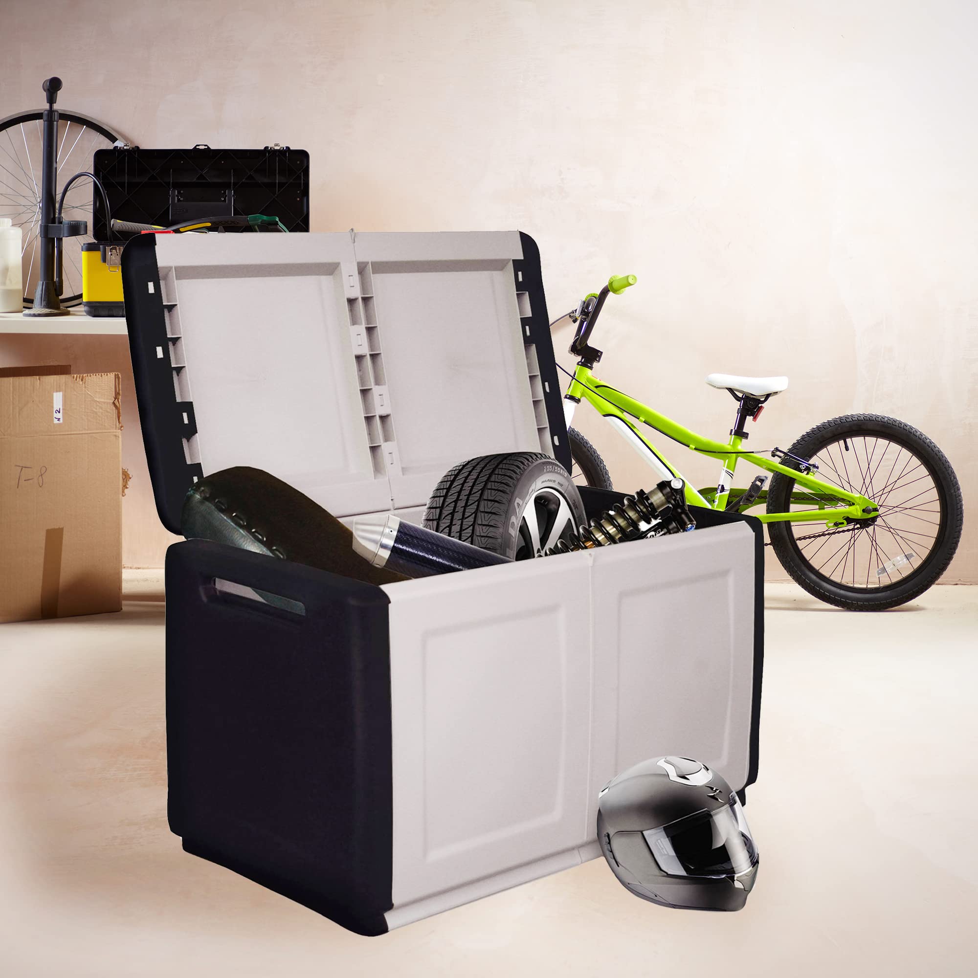 Dmora - Baule Brakel, Cassapanca Multiuso 96x53h57 cm