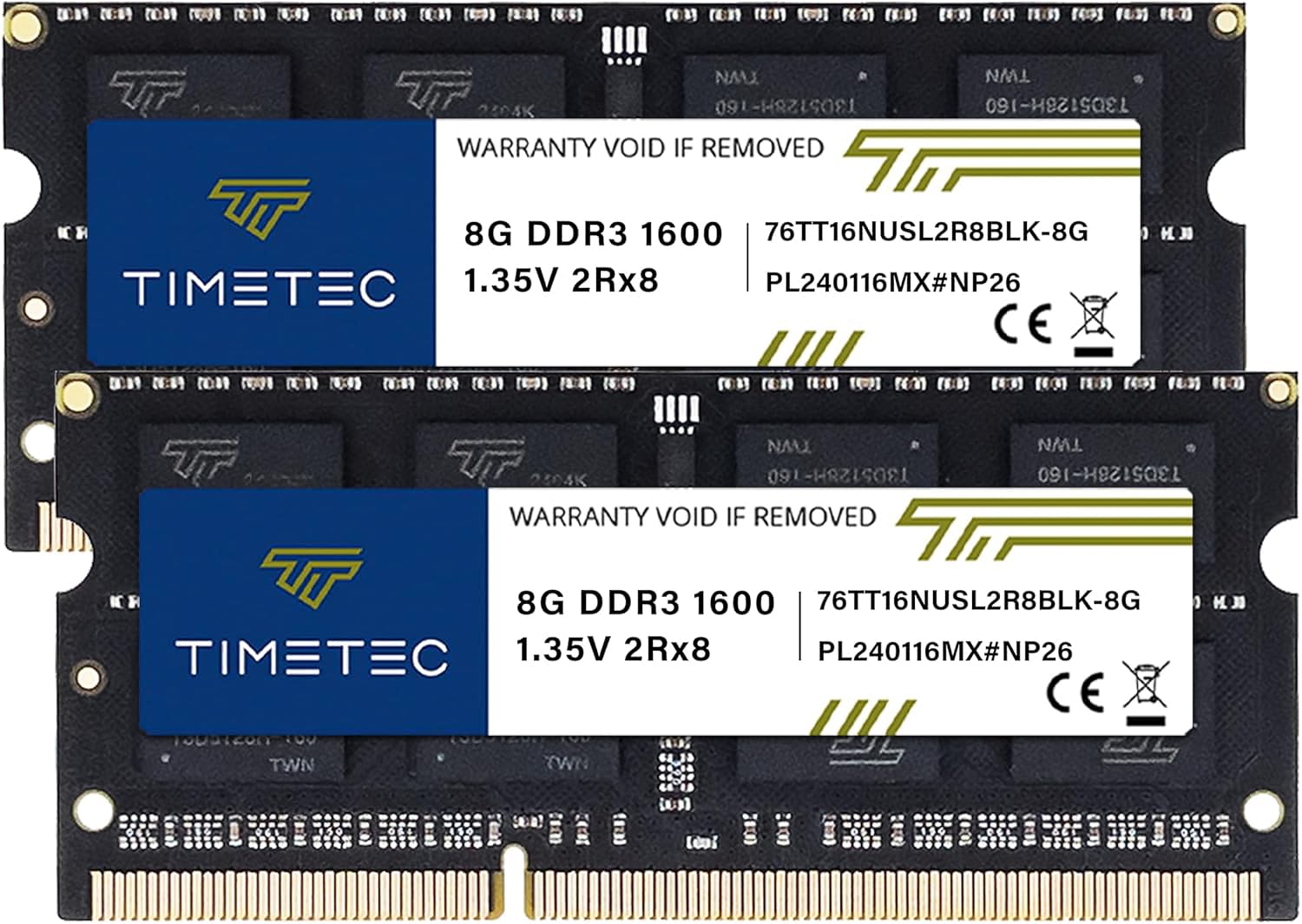 Timetec 16GB Kit (2x8GB) DDR3 1600MHz SODIMM RAM