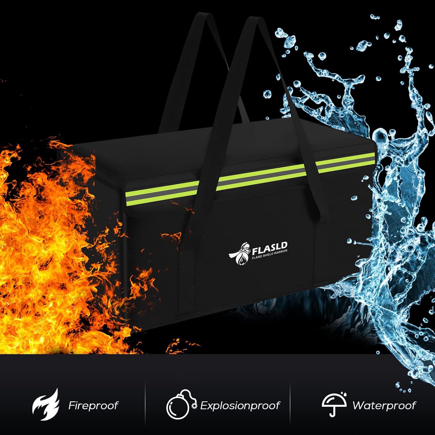 FLASLD Borsa Lipo a Prova di Esplosione e Fuoco, Nera - immagine 2