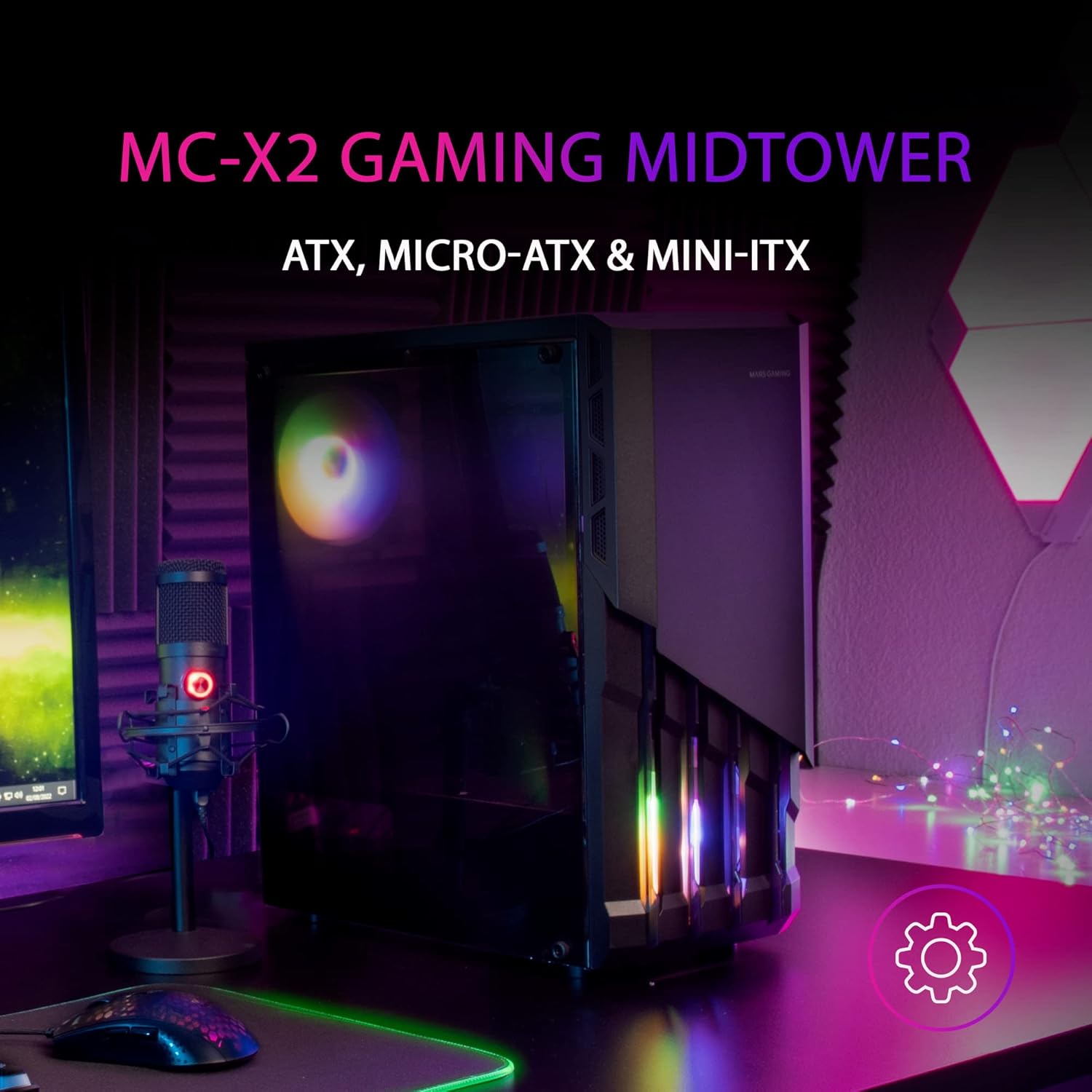 Mars Gaming MC-X2 - Case PC Gaming ATX, Nero - immagine 2