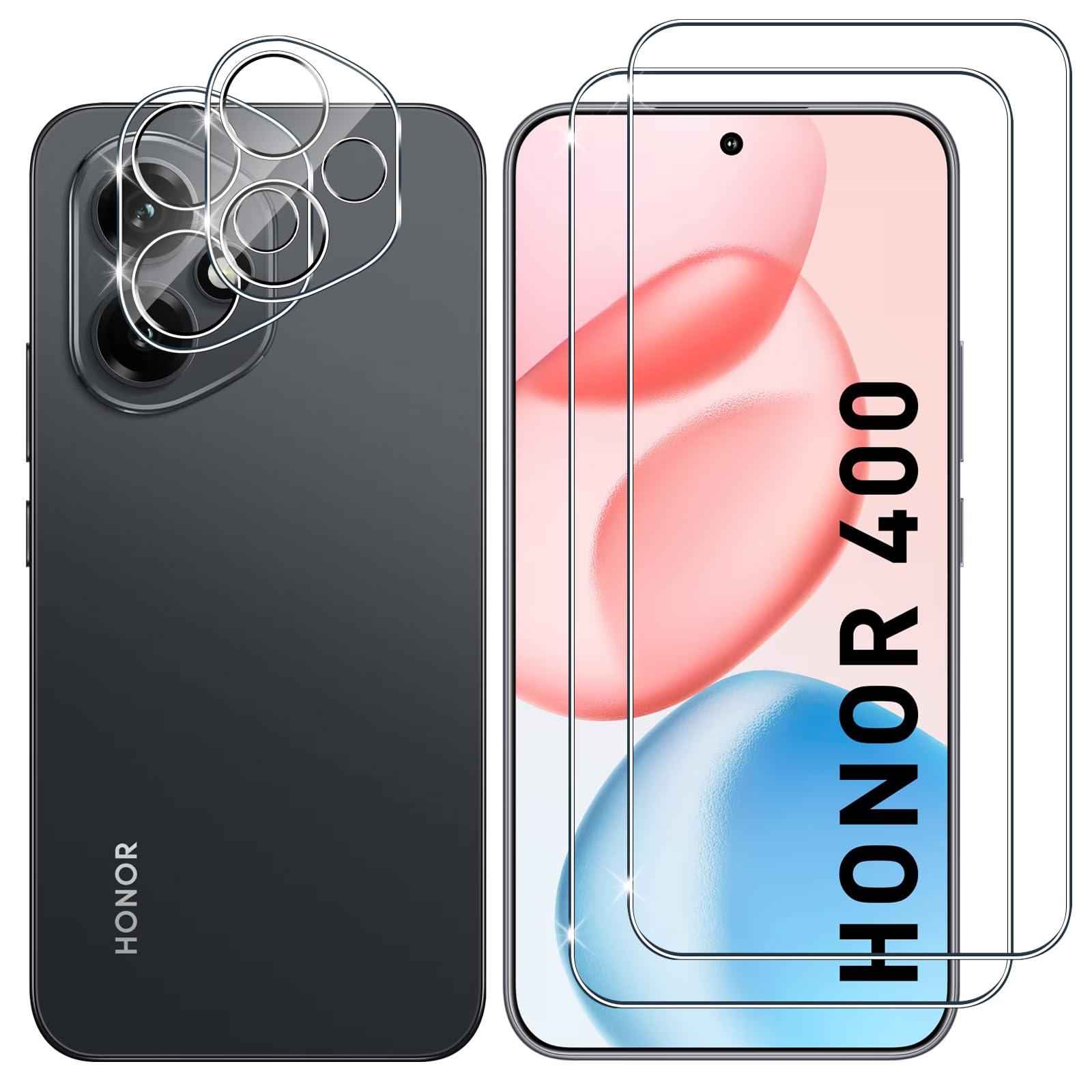 Lutree Vetro Temperato per Honor 400 - 2+2 Pezzi