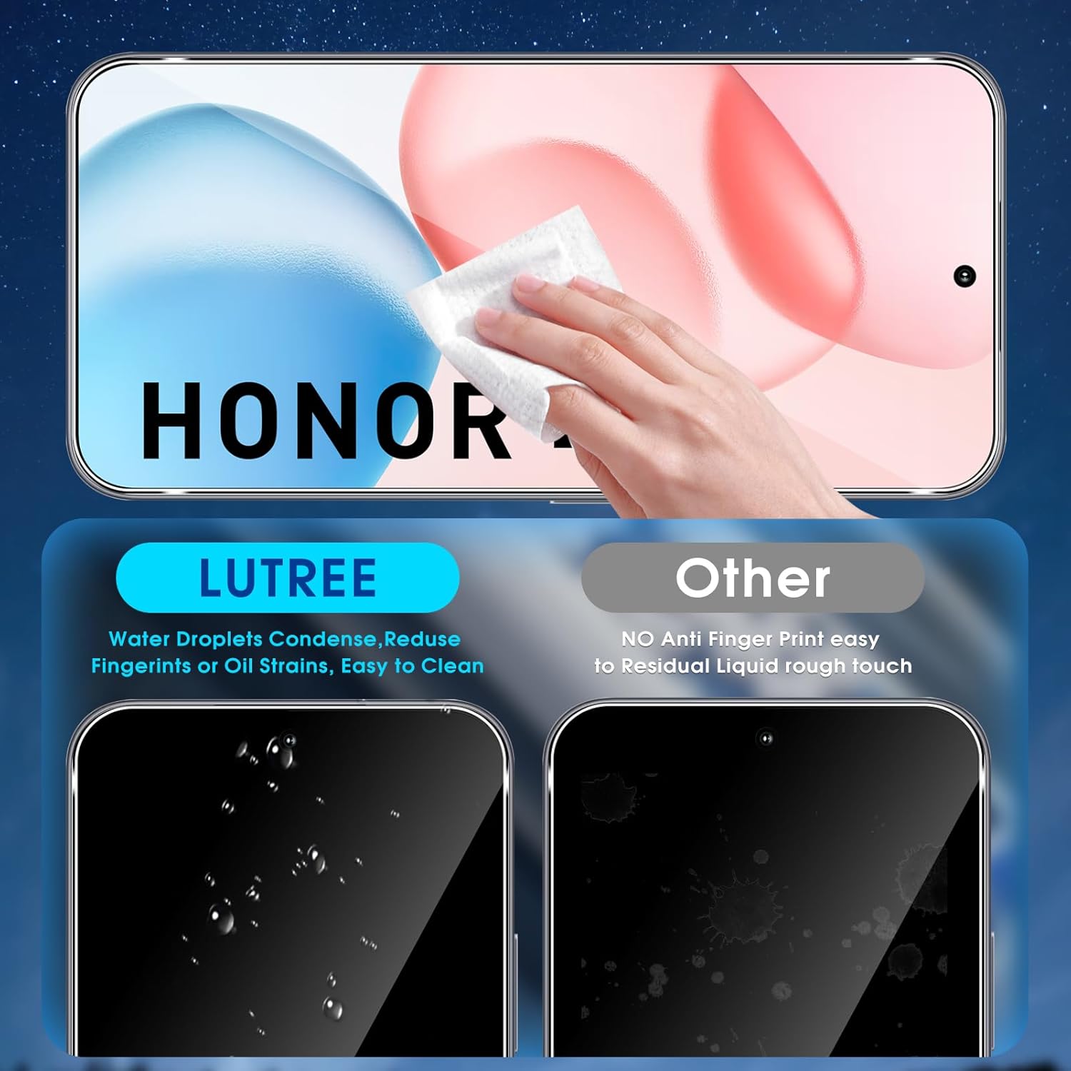 Lutree Vetro Temperato per Honor 400 - 2+2 Pezzi - immagine 4